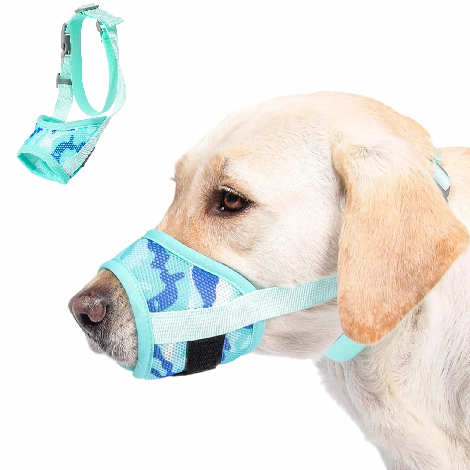 Museruola per Cani,Morbido Museruola Cane con Velcro Regolabile per Cuccioli e Cani di Taglia Piccola,Media e Grande,Impedisce di Masticare, Rosicchiare,Abbaiare e Mordere, Animali Museruola
