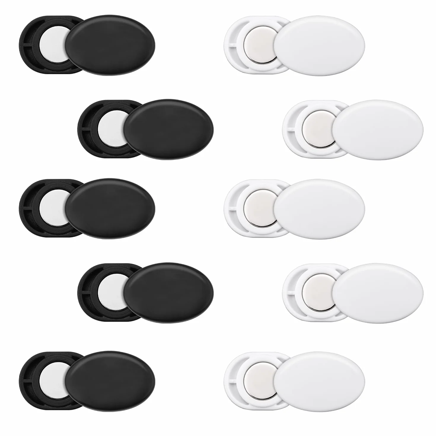 Gosknor 10 Paia di Magneti per Pettorali da Gara, Clip Magnetiche in Plastica per Pettorali da Gara Fermagli per Pettorali Spille Magnetiche per Pettorali per Corsa Triathlon Ciclismo (Ovale)
