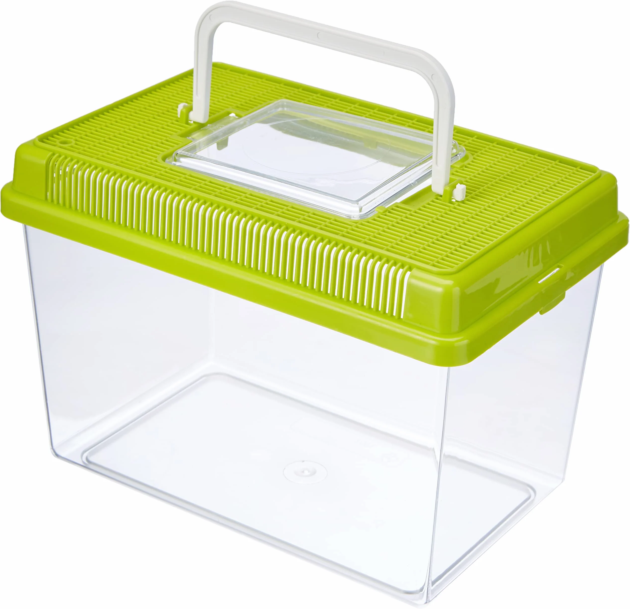 Ferplast Acquario in plastica per pesci GEO MEDIUM Vasca 2,5 L Contenitore per piccoli animali acquario terrario insetti tartarughe, Maniglia per facile trasporto, 23,2 x 15,3 x h 16,6 cm Verde