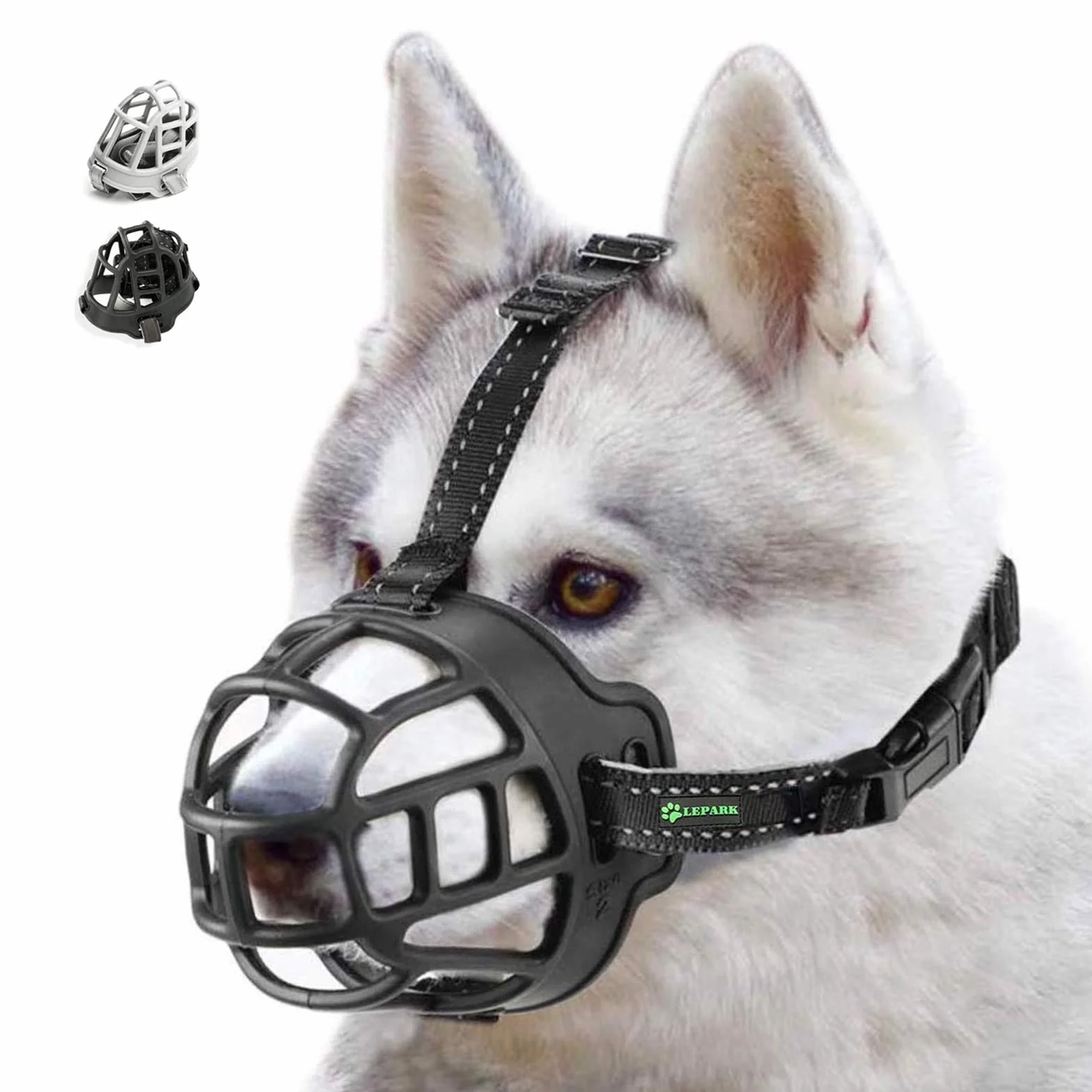 Cesto Museruola per cane, Morbido Museruola Cane, Respirare Liberamente E Regolabile Cinturino, Prevenire Mordere, Abbaiare E Masticare (Taglia 3, Nero)