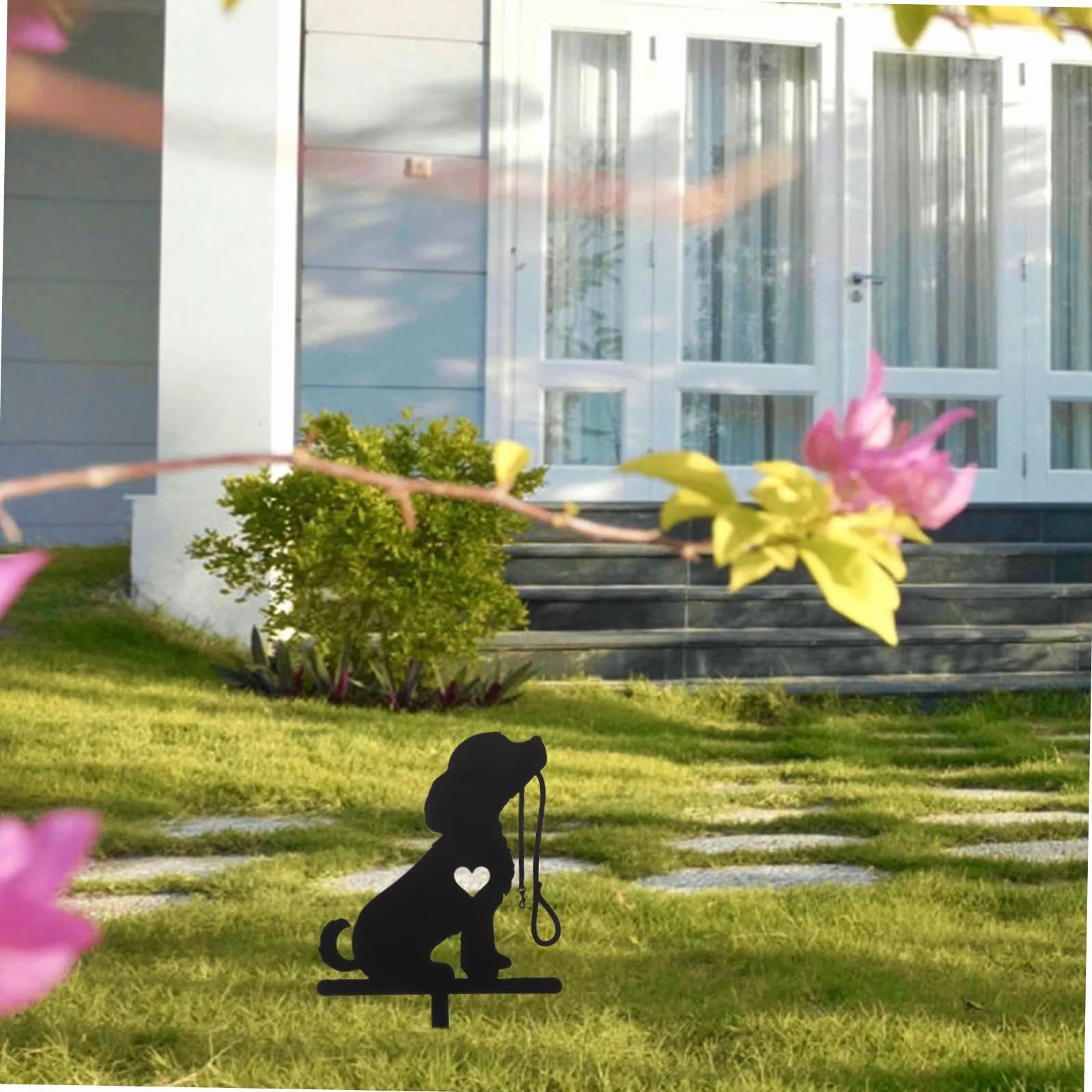 Decorazione Da Giardino Con Picchetto Per Cani Metallo Statuetta Artistica Per Esterni Ornamento Per Cortile e Recinzione Per Giardini e Spazi All Aperto