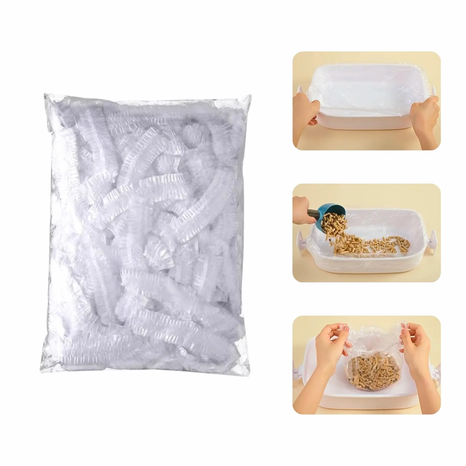 septillar Fodere per lettiera monouso per Piccoli Animali [50 Pezzi, 36x24 cm] Pellicola di plastica per Conigli, porcellini d'India, cincillà e Ricci
