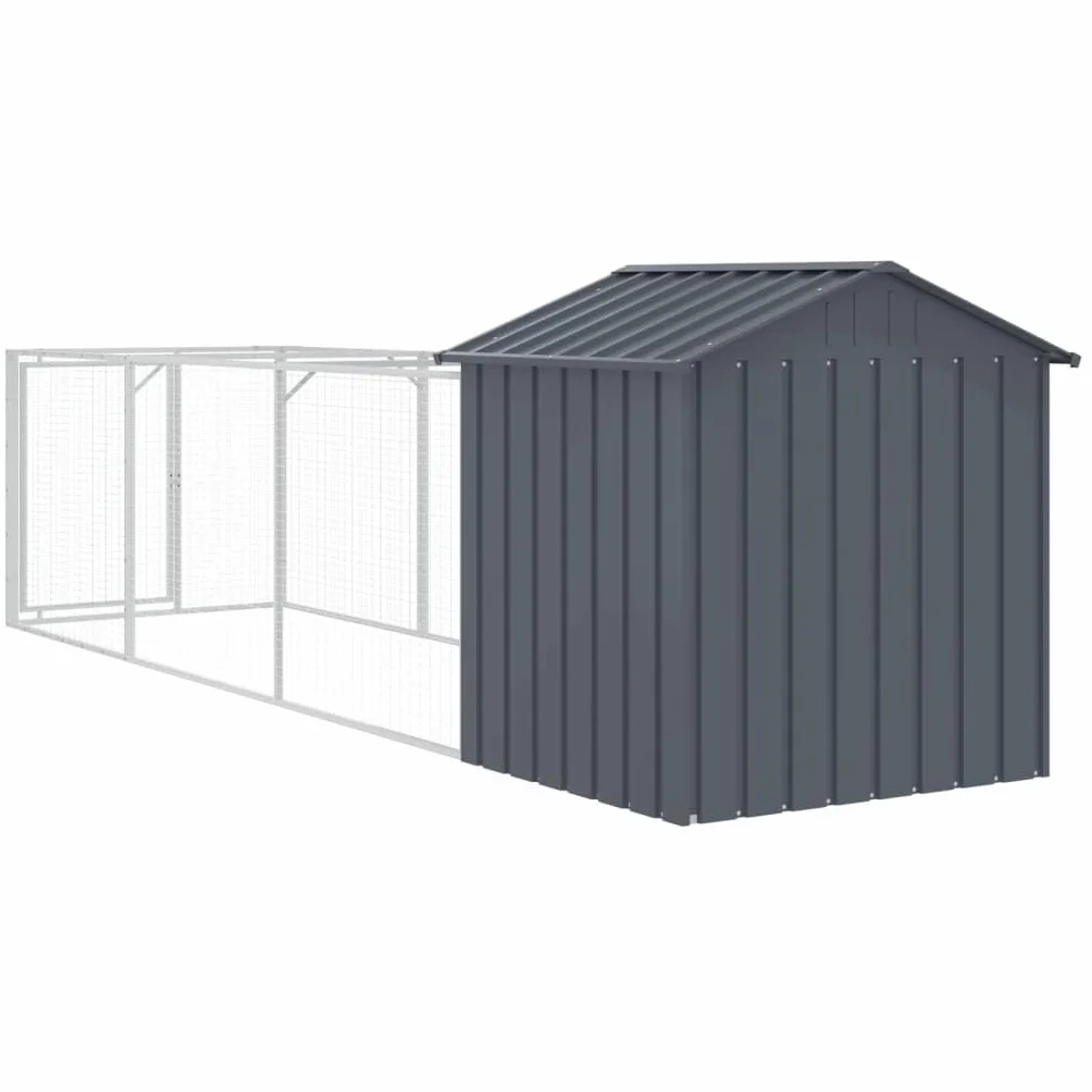 Gabbia per Cani da Interno con Tetto Antracite, Box e Recinto, Casetta 117x405x123 cm in Acciaio Zincato