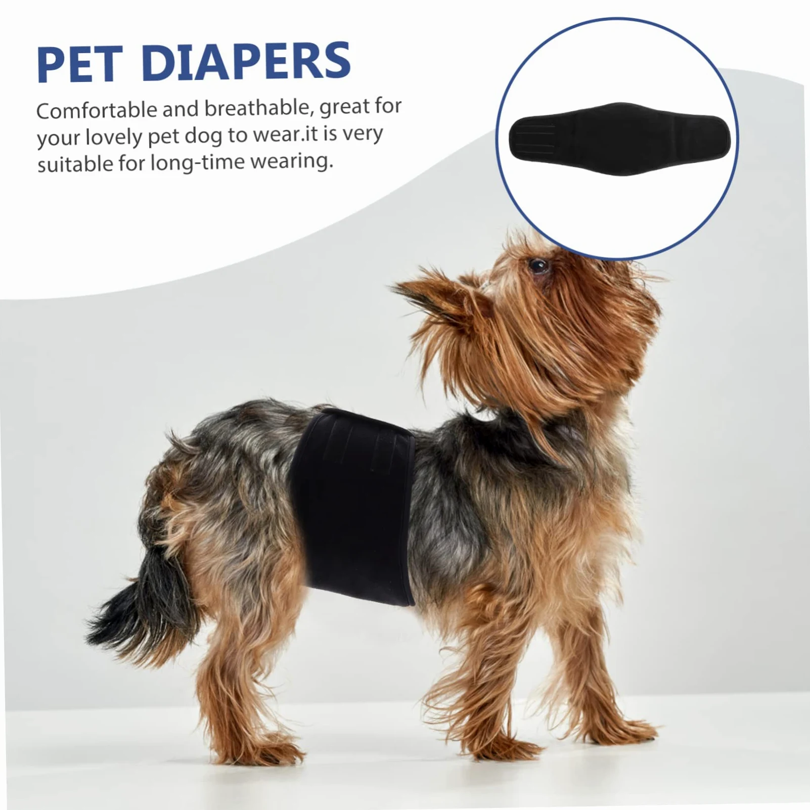INOOMP 3pezzi Pannolino Riutilizzabile Per Cani Maschi Fascia Addominale Lavabile Protezione Contro Perdite Per Uso Domestico Design Comodo e Leggero Taglia Media
