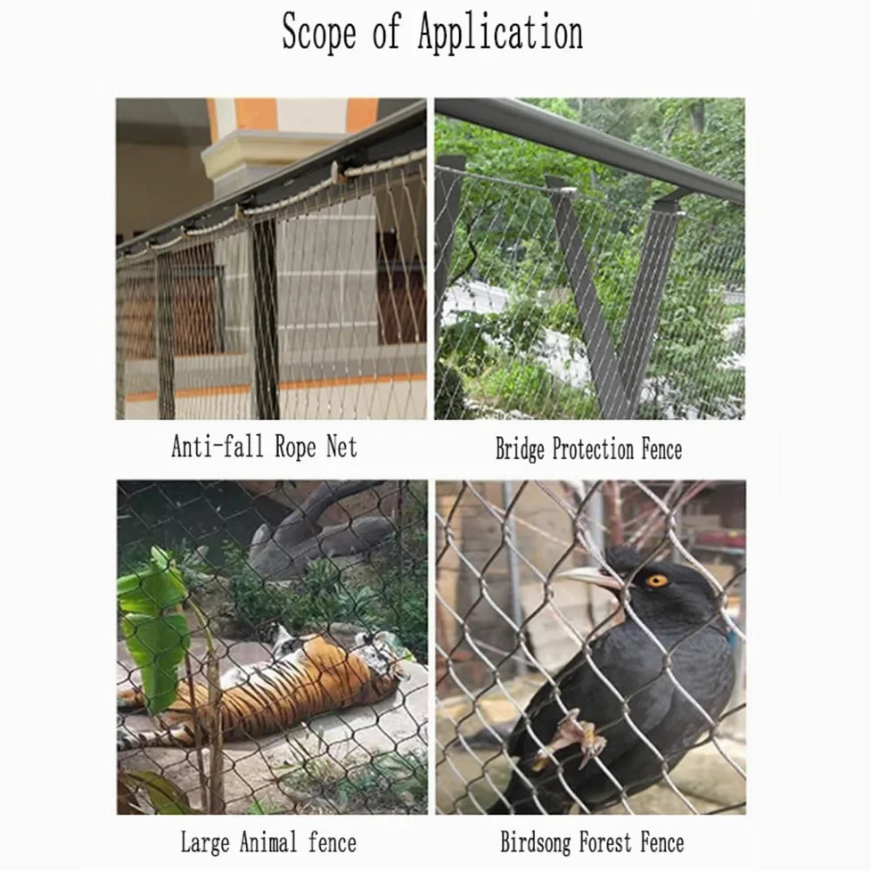 CHENWMZ Rete di Sicurezza in Acciaio Inossidabile Flessibile per Gabbie per Zoo, balconi e Scale, Protezione in Filo Metallico, Rete Rigida e Resistente al Calore, Facile da tagl