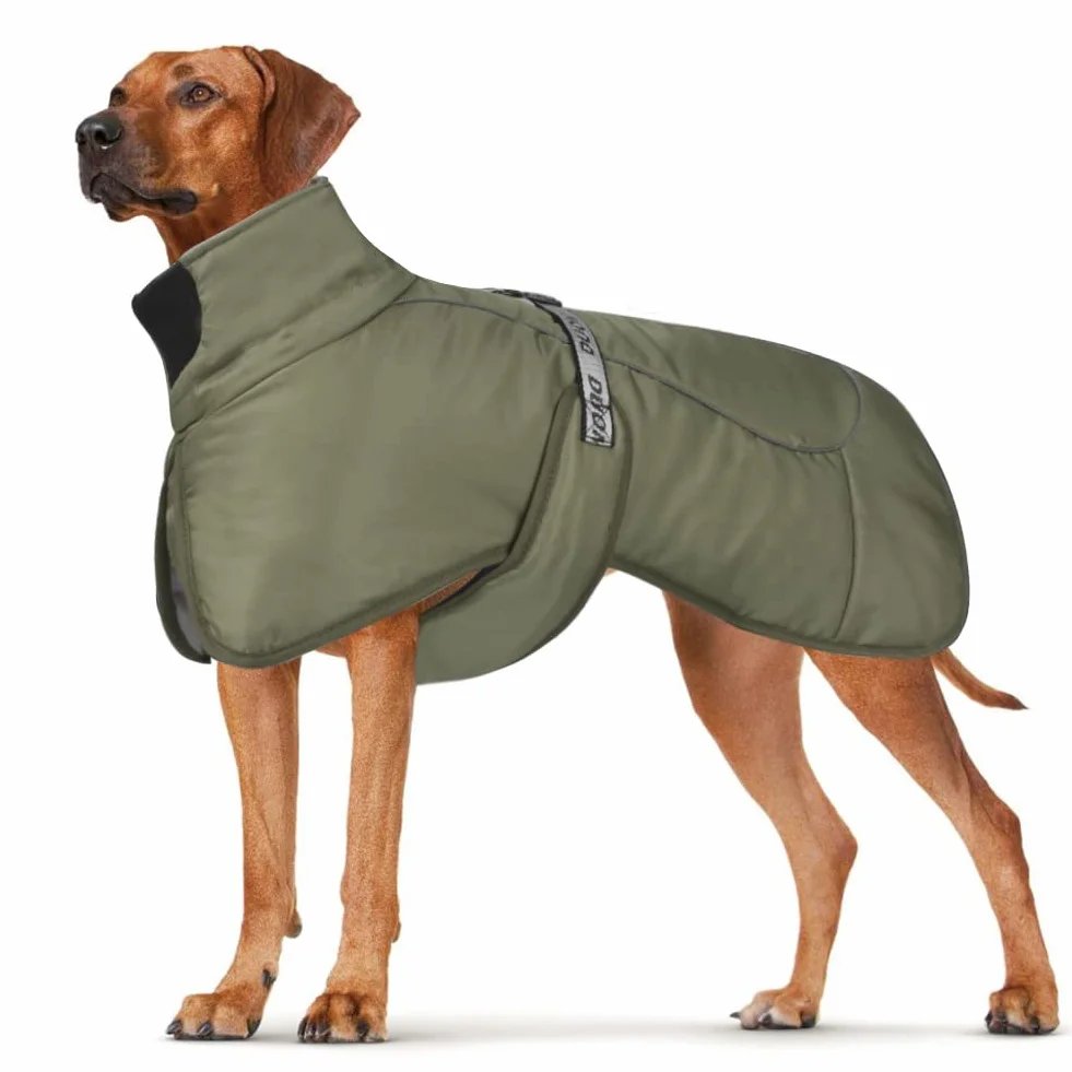 Cappotti per Cani Impermeabile Antivento Caldo Inverno Sicuro Strisce Riflettenti Filettate Giacca per Cani di Taglia Media con Foro per imbracatura Cucciolo Pet Freddo Vestito Vestiti Gilet
