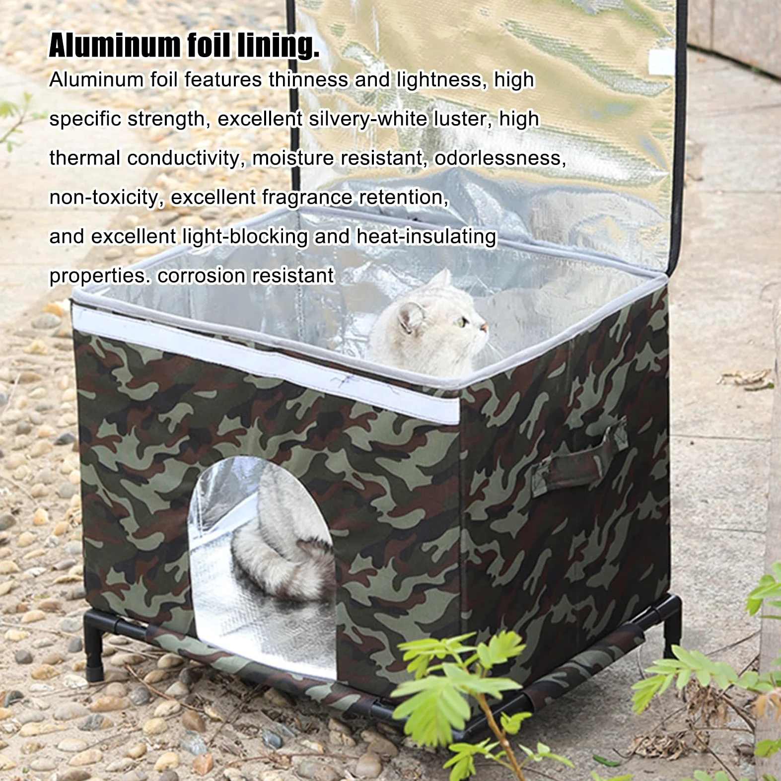 Case Per Gatti Da Esterno Tenda Isolata Impermeabile e Calda | Casa Esterna per Gatti con Base Sollevata e Finestra Trasparente per Inverno Adatto Per Cane Gallina Coniglio Inverno Clima