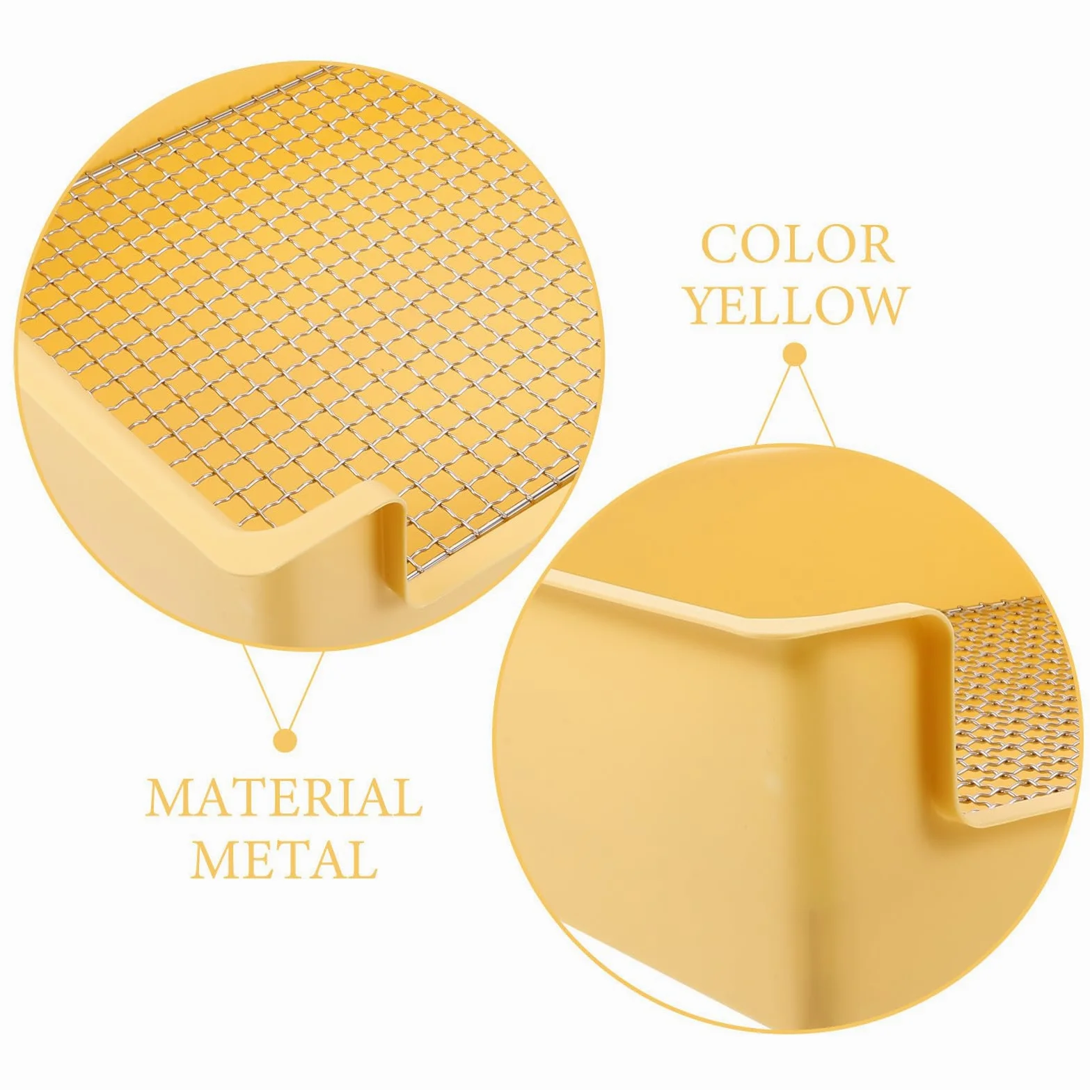 Toilette per Conigli in Plastica Gialla Rettangolare Ampio Spazio attività e Design Portatile per Piccoli Animali da Interno in Bagno o Ufficio