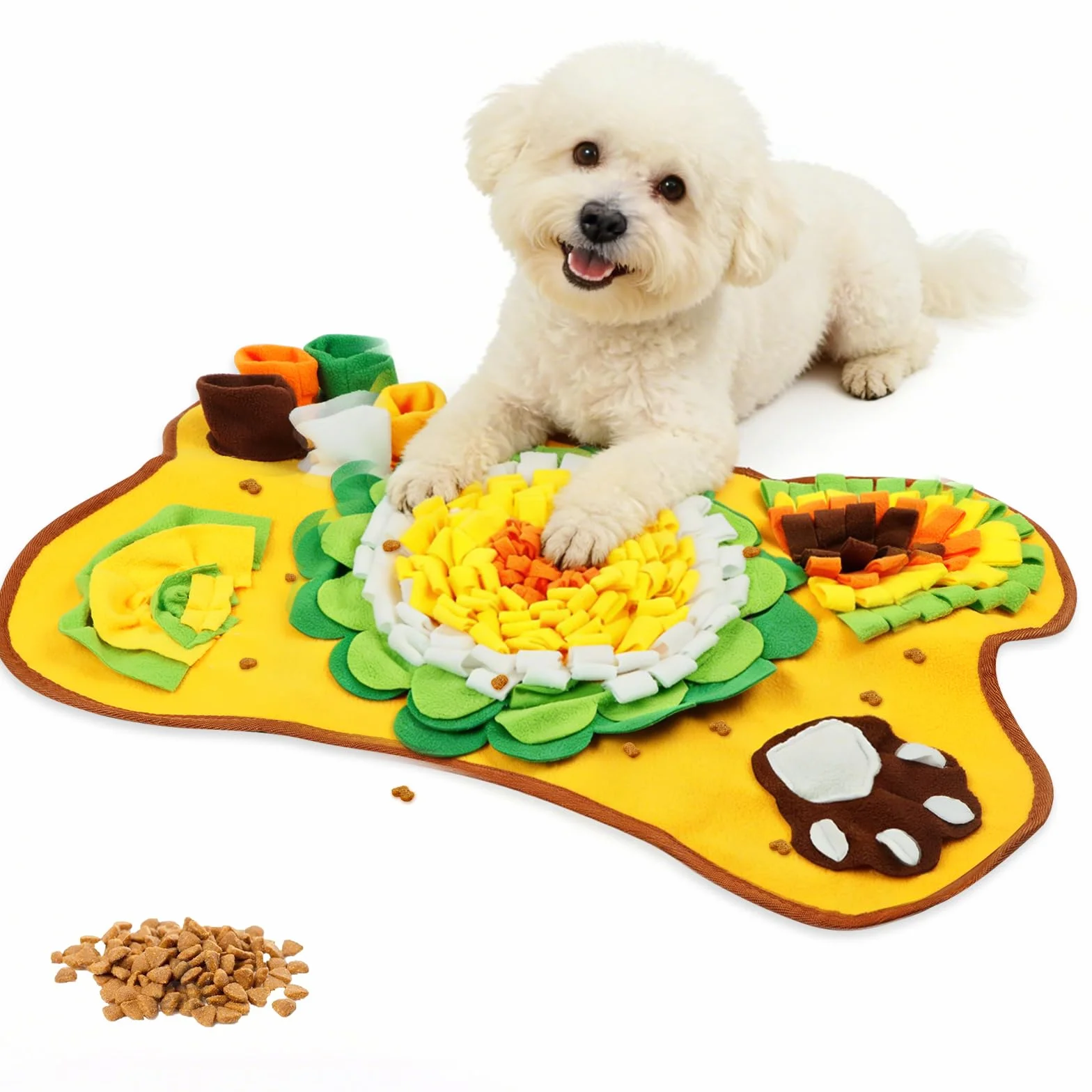 Tappeto Olfattivo Cane en Forma a Osso, Tappetino Olfattivo per Cani Lavabile in Lavatrice, Giochi Interattivi per Cani per Gatti, Adatto a Cani di Piccola/Grande Taglia e Conigli (64*43cm, Arancione)