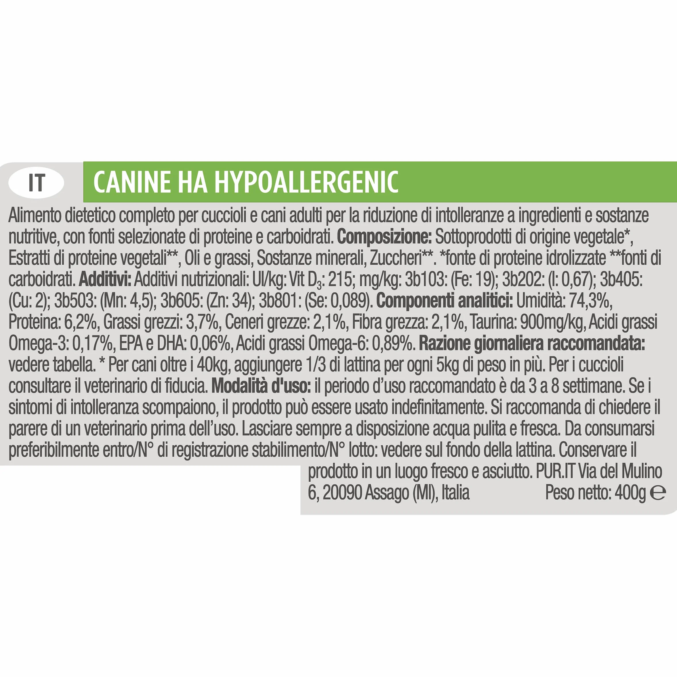 Purina Veterinary Hypoallergenic Mousse | 12 x 400 g | Alimento dietetico completo per cani adulti | Con proteine idrolizzate | Per sostenere la barriera cutanea