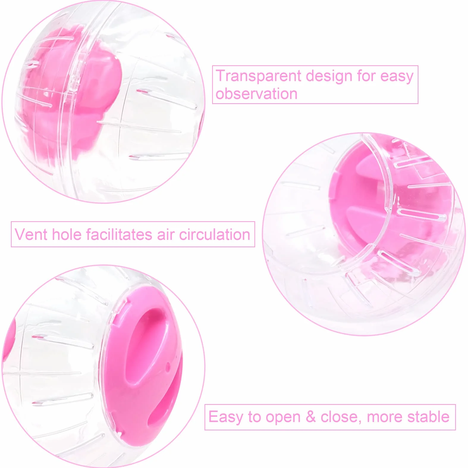 2 Pezzi Palla Criceto, Palla da Corsa per Criceto, Palla Fitness Criceto Plastica, Palline Esercizio Trasparente, Ruota di Corsa per Hamster Animali Roditori Nano Gerbilli (Rosso+Arancione)