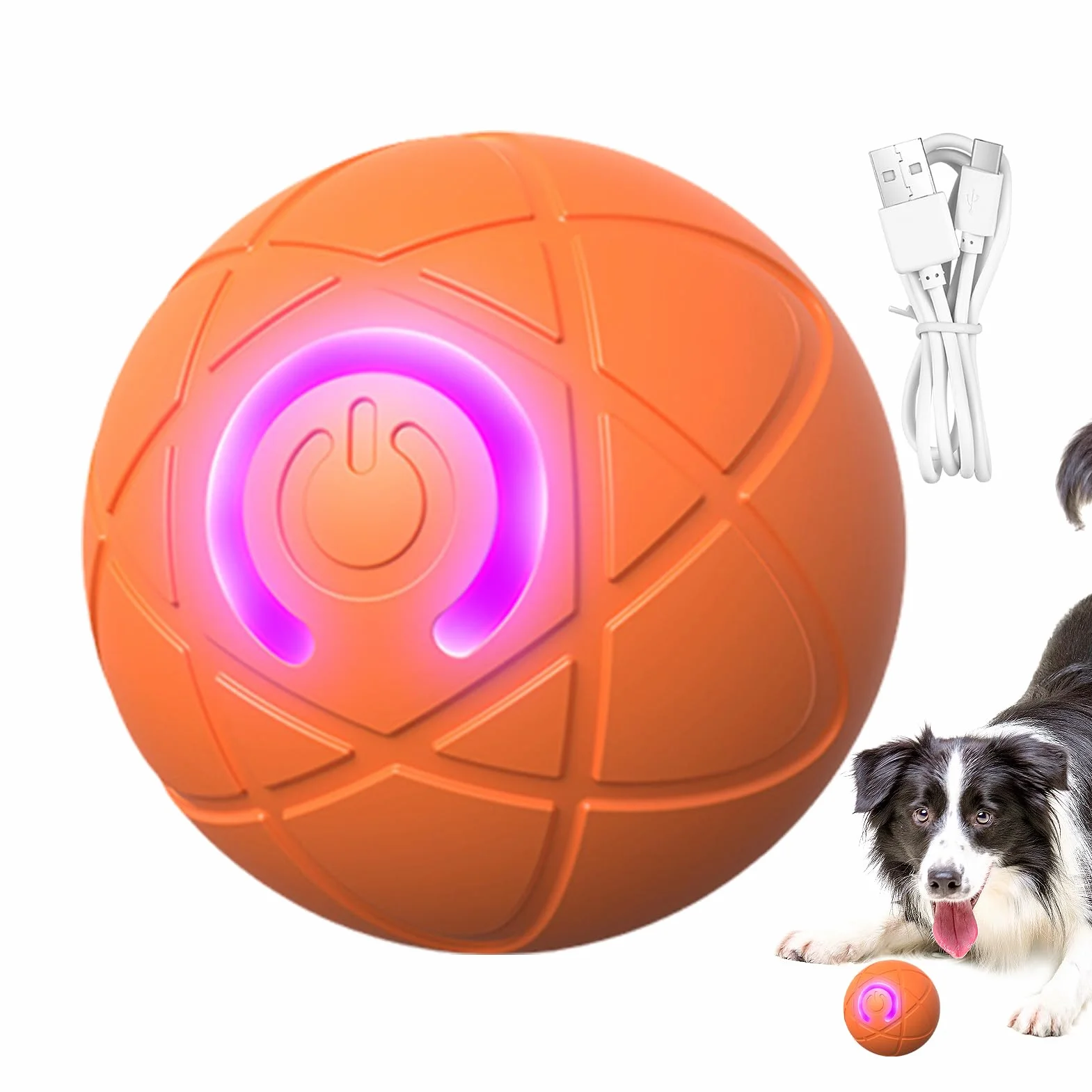 Pallina Cane Che Si Muove Da Sola - Ricaricabile Palla Per Cani Elettrica, Giocattolo Interattivo Con Palla Per Cani, Shaky Ball Ricaricabile USB Con Luce LED PerCani Di Piccola/media/grande Taglia