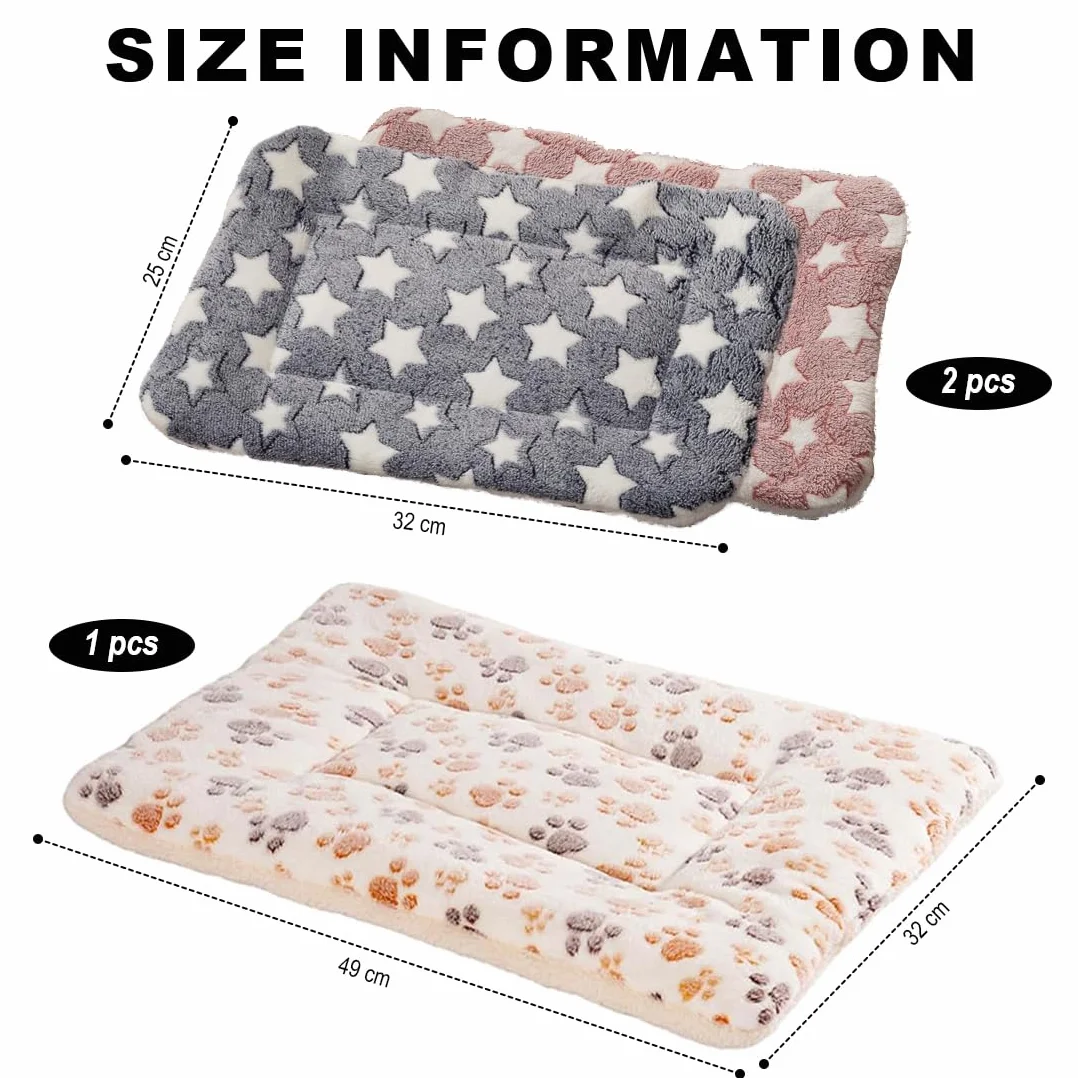 Set di 3 letti di peluche per piccoli animali, coperta morbida per porcellini d'India, conigli, cincillà, scoiattoli - tappeto per roditori lavabile