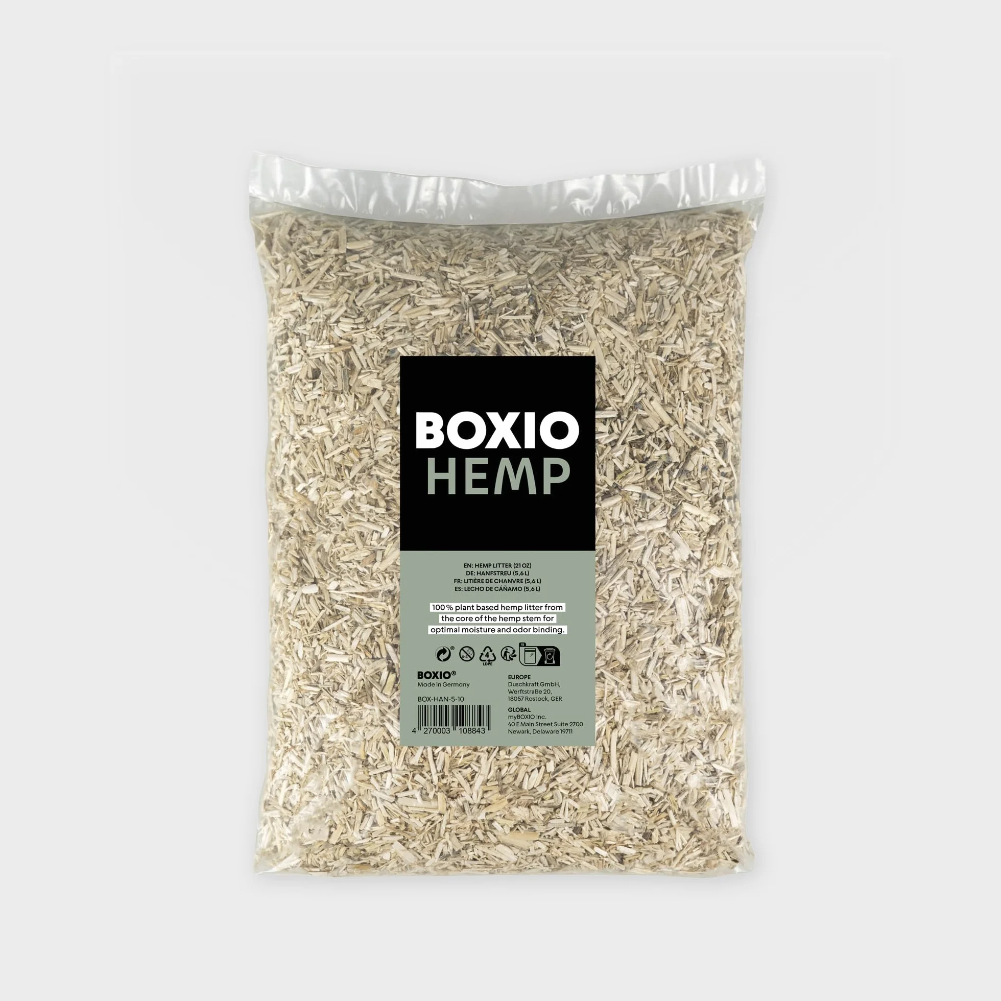 BOXIO - Canapa Lettiera 595,3 g igienica naturale lettiera per l'uso in un WC compostaggio