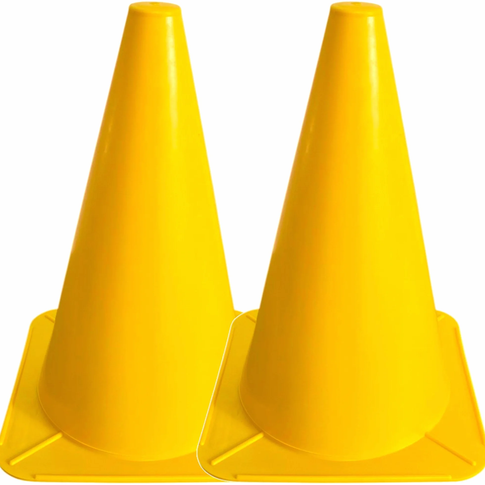 cyclingcolors 2X Cono da Calcio ed Allenamento di Agilità Calcio Segnaletica Sport Giochi Stradali Corsa per Cani 24cm Plastica, Giallo