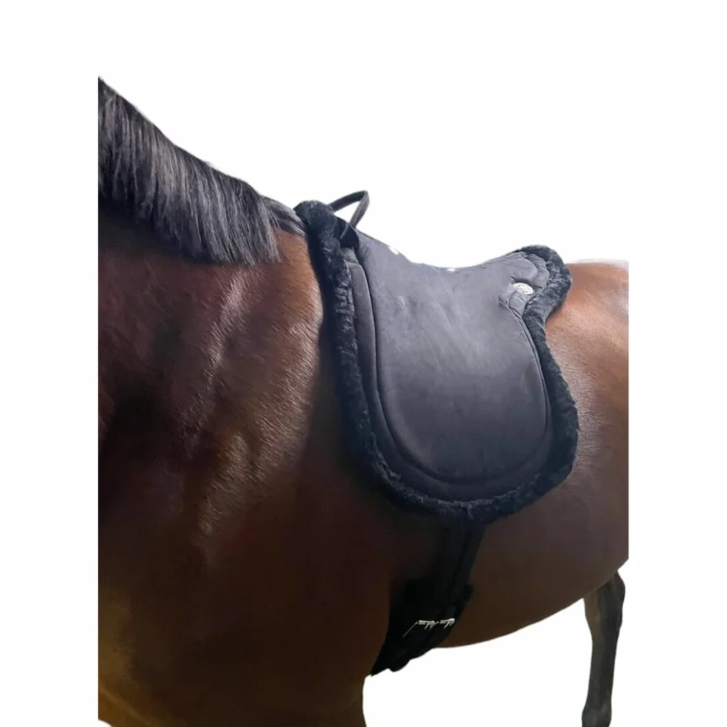PFIFF 103004 Bareback Pad, Cuscino da Equitazione Senza Albero, in Finta Pelle Scamosciata e Pelliccia Sintetica, Cuscino per Sella, Colore Marrone