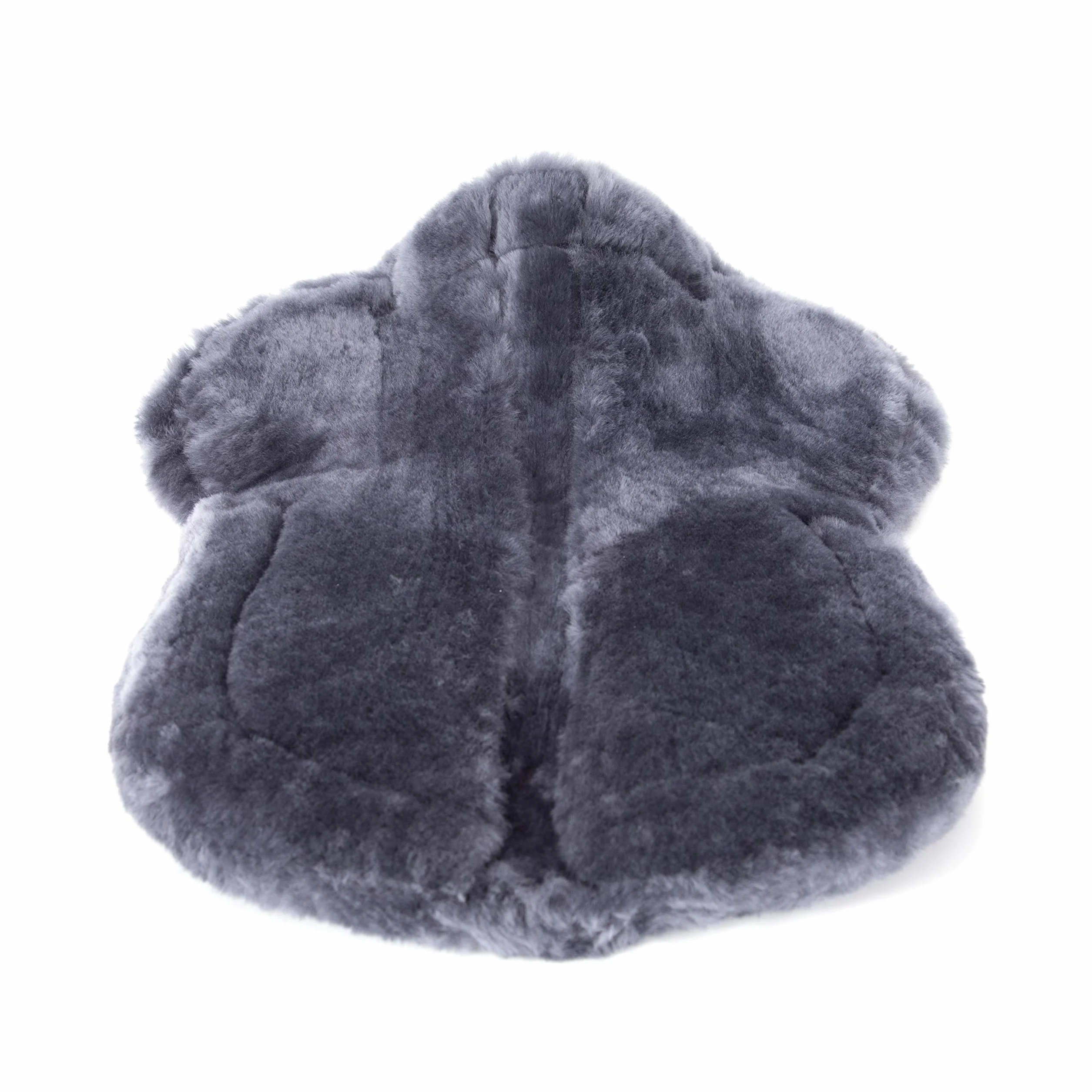 Cuscino per sella in pelliccia di agnello, con bordo in pelliccia, completamente foderato, in pelliccia di agnello, senza colonna vertebrale (media (56 cm), nero)
