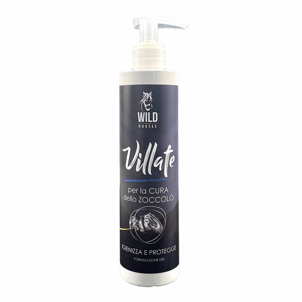 Wild Horses | Villate Gel, Lozione Detergente ed Igenizzante per la Pulizia e la Protezione del Fettone, Prodotto Pulente e Protettivo, Rimuove Impurità dallo Zoccolo, 250ml
