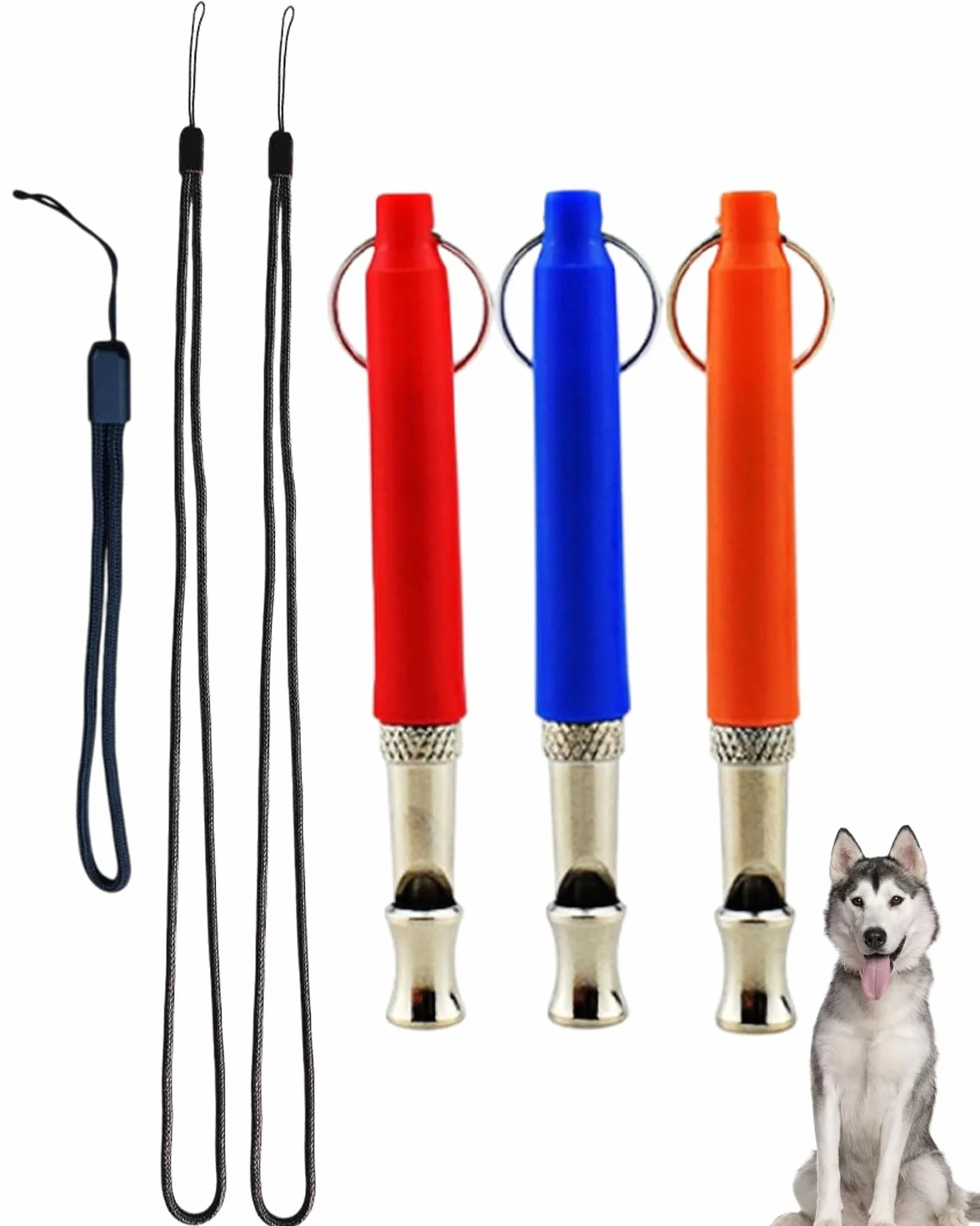 Fischietto per cani 3 pezzi, fischietto per cani ad alta frequenza, silenzioso, fischietto per cani, richiamo, ascolta di abbaiare e addestrare il tuo cane, frequenza regolabile