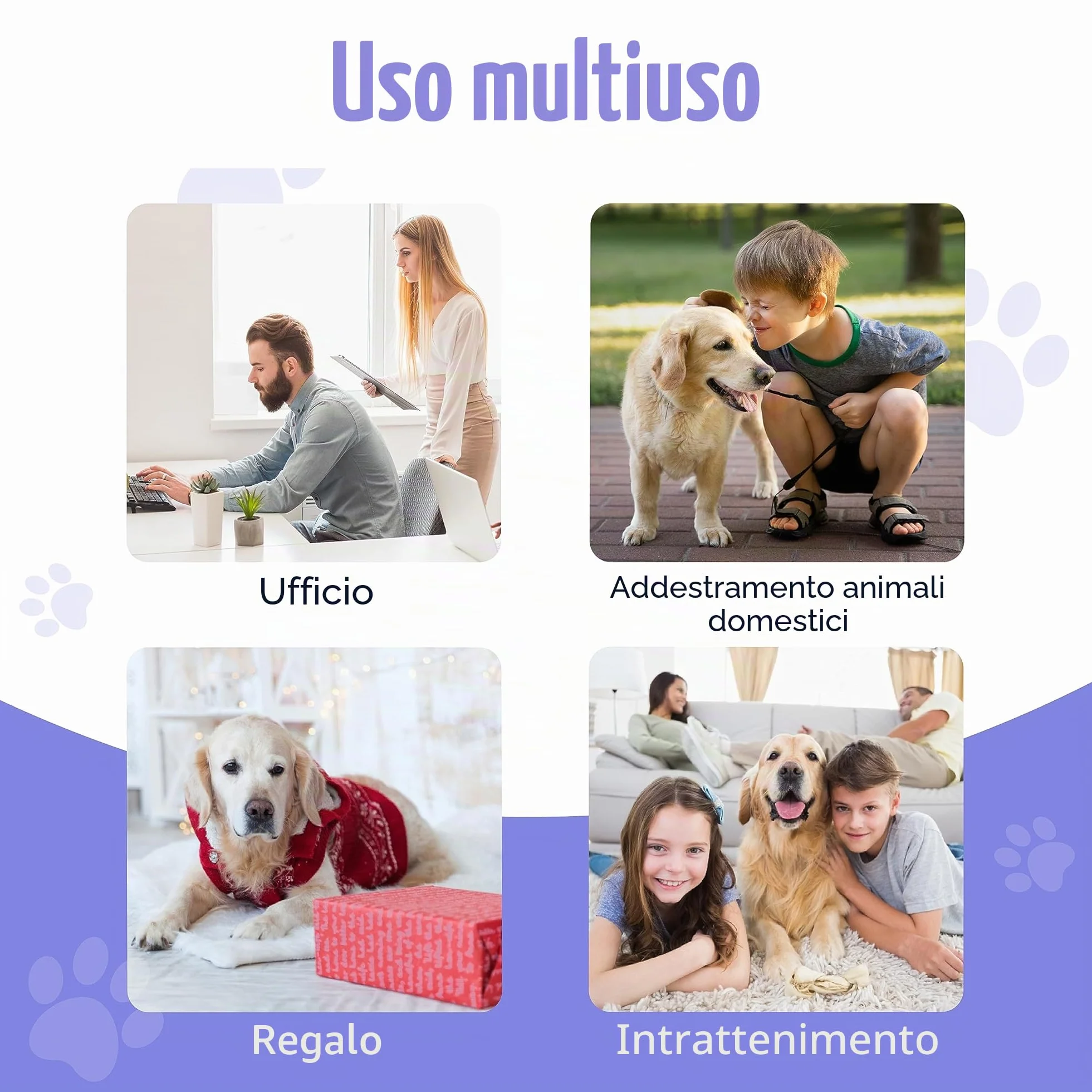 SUHSAI cicalini registrabili per Animali Domestici Buzzer per Cane con Funzione di Registrazione di 30secondi Strumento di Comunicazione per Animali Pulsante per Cani e Gatti-Confezione da 4