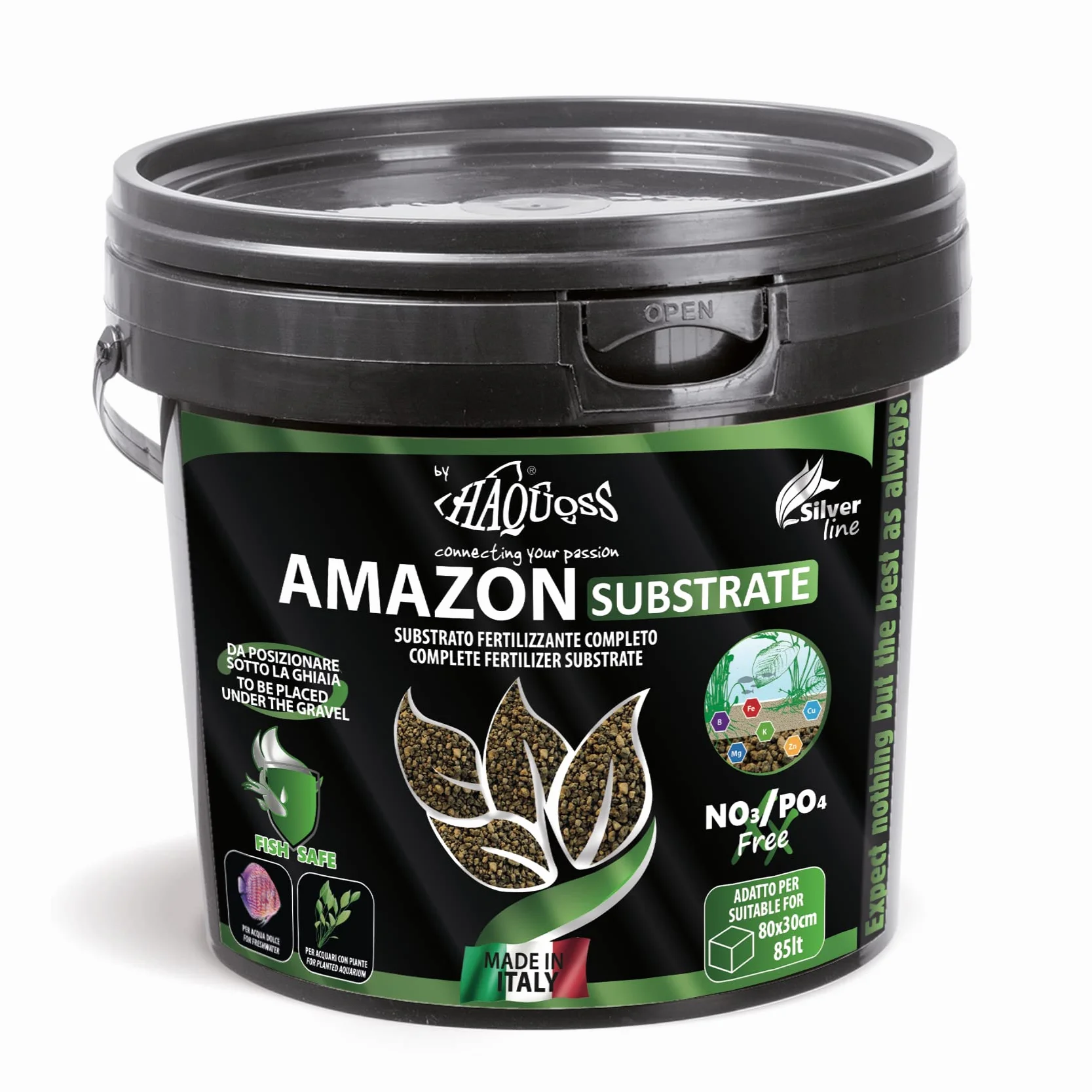 Haquoss Amazon Substrate Sabbia Acquario, 5 lt/5 kg