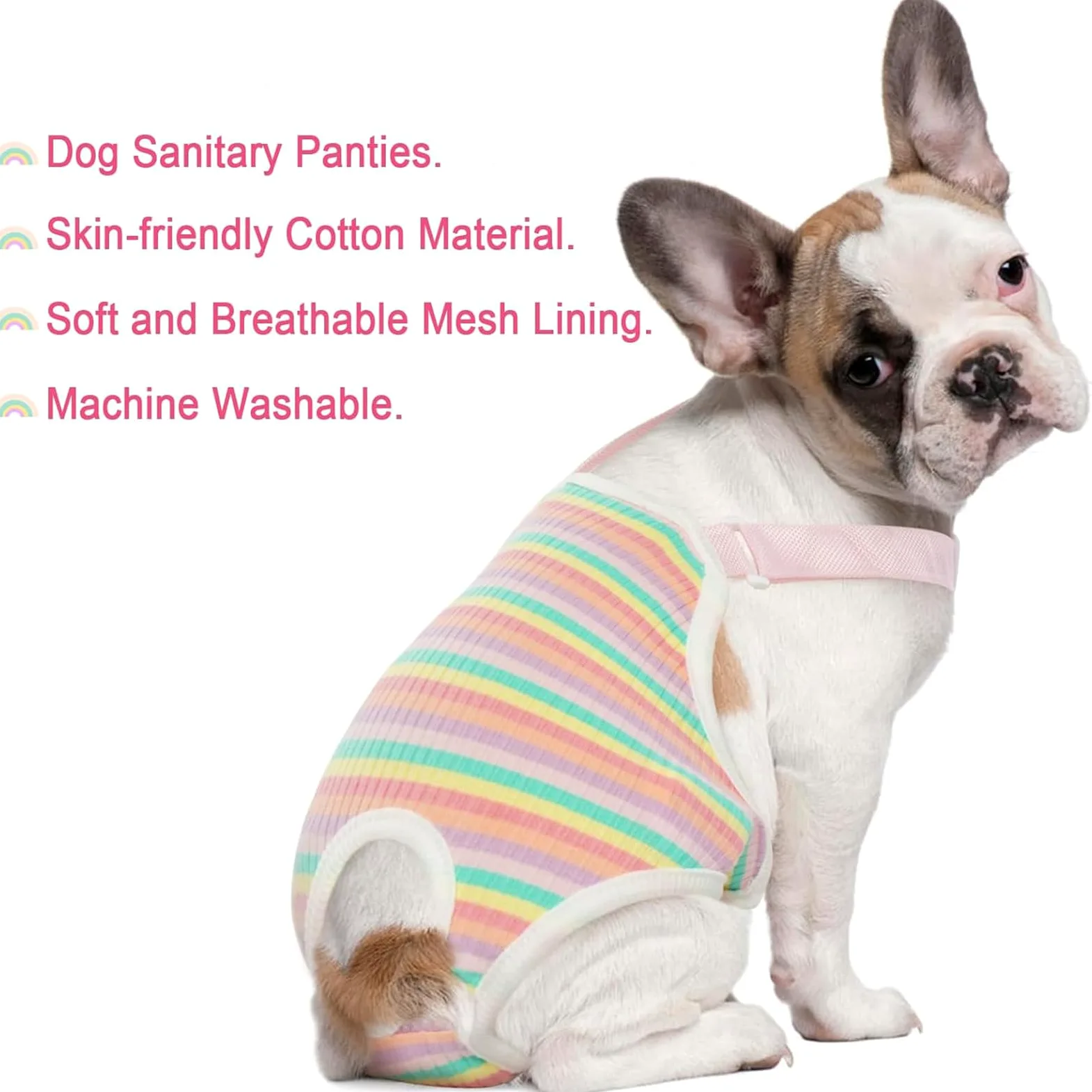 QBLEEV Pannolini per cani Mutandine sanitarie lavabili femminili con reggicalze regolabili, pannolini riutilizzabili per cuccioli di cane carino mutandine mestruali per cani in calore, biancheria