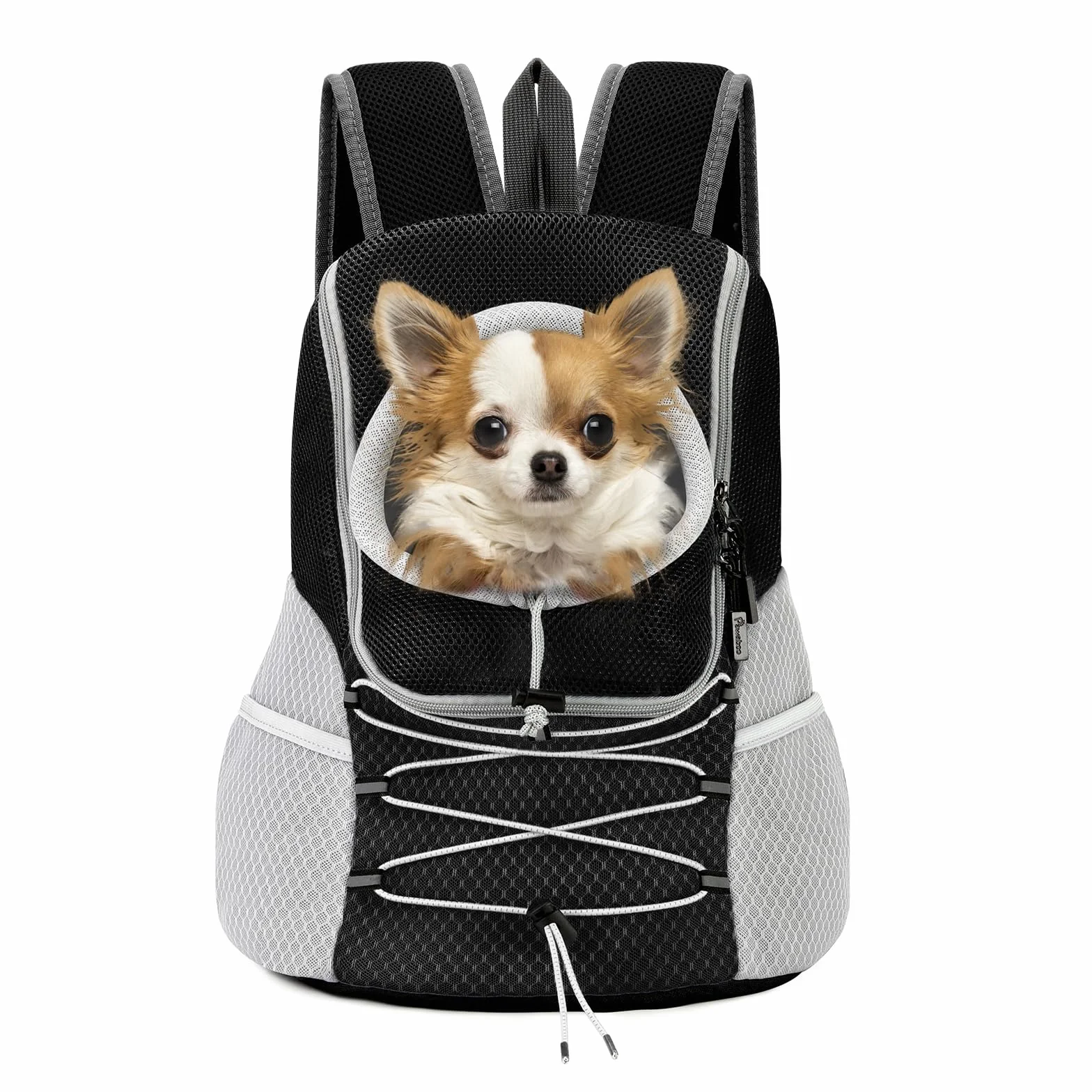 Pawaboo Borsa per Cani Traspirante Zaino Trasporto Regolabile Viaggio Cani Gatti Contenitore Animali Piccoli Medi Taglia M Nero