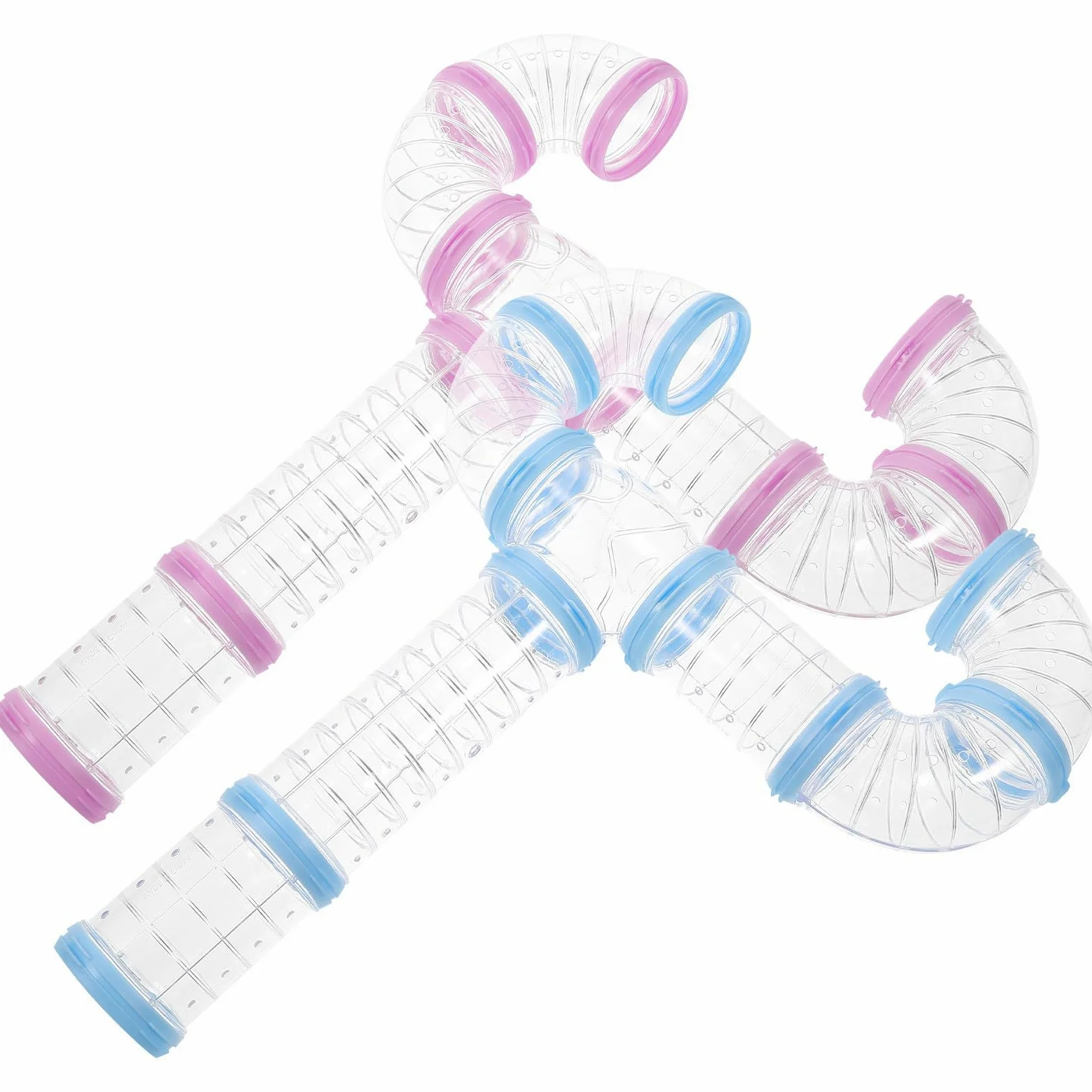 Tunnel Tubo per Criceto in Plastica per Gabbia, 2 Set | Connessione Diy, Accessori per Habitat e Area Gioco, Adatto a Criceti e Porcellini D'india