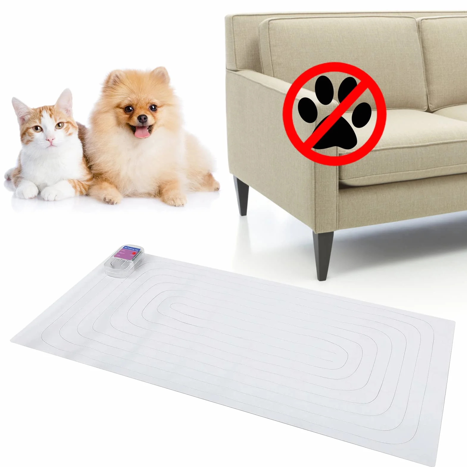 Tappetino da addestramento antiurto per animali domestici 19,9 x 47,8 pollici repellente elettrico per interno