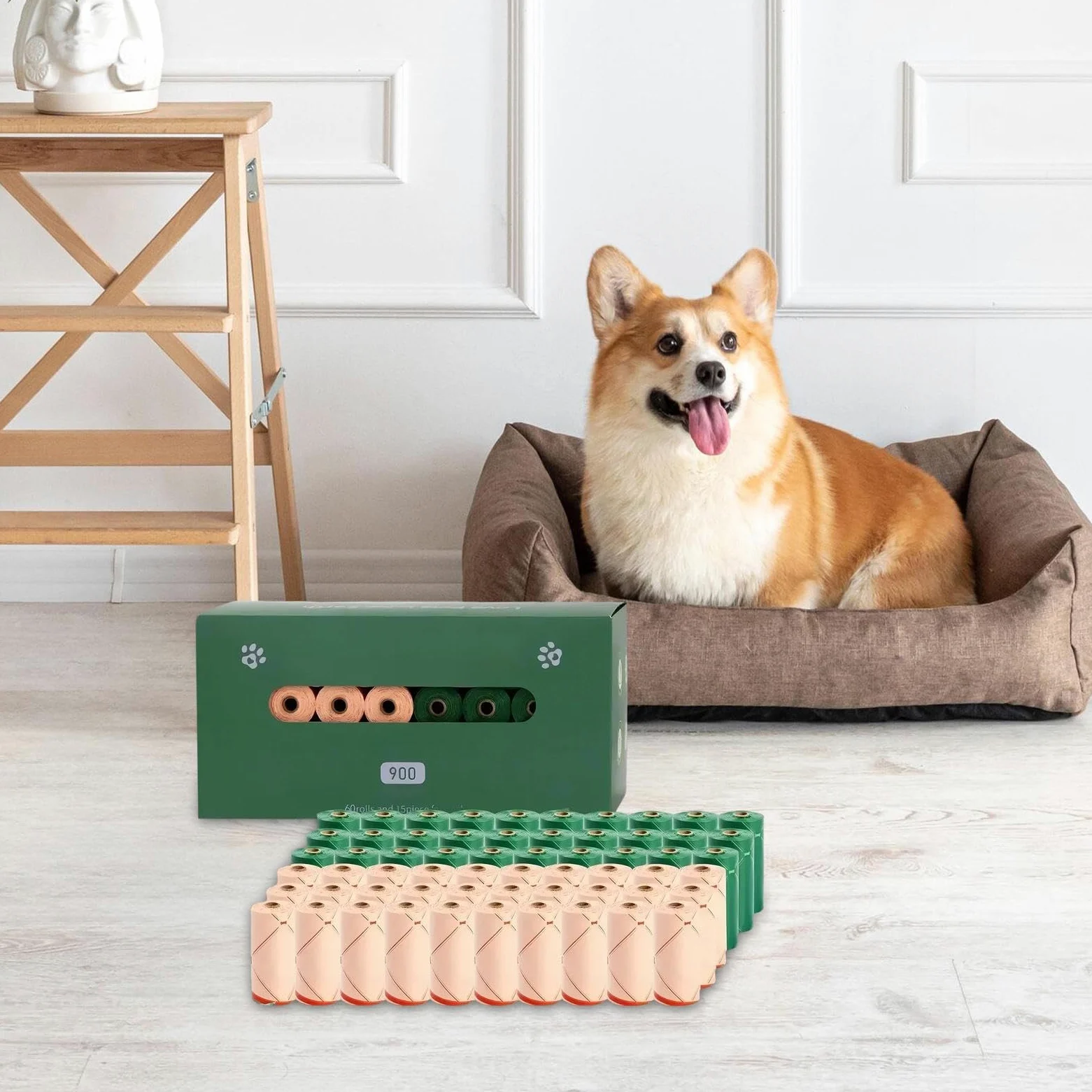 Sacchetti per Cani Dispenser Supporto Ricariche Impermeabili Inodore | Buste per Deiezioni Canine Cuccioli, Gatti, Pannolini, Rifiuti, Passeggiate, Viaggi, Campeggio, Outdoor, Appartamento
