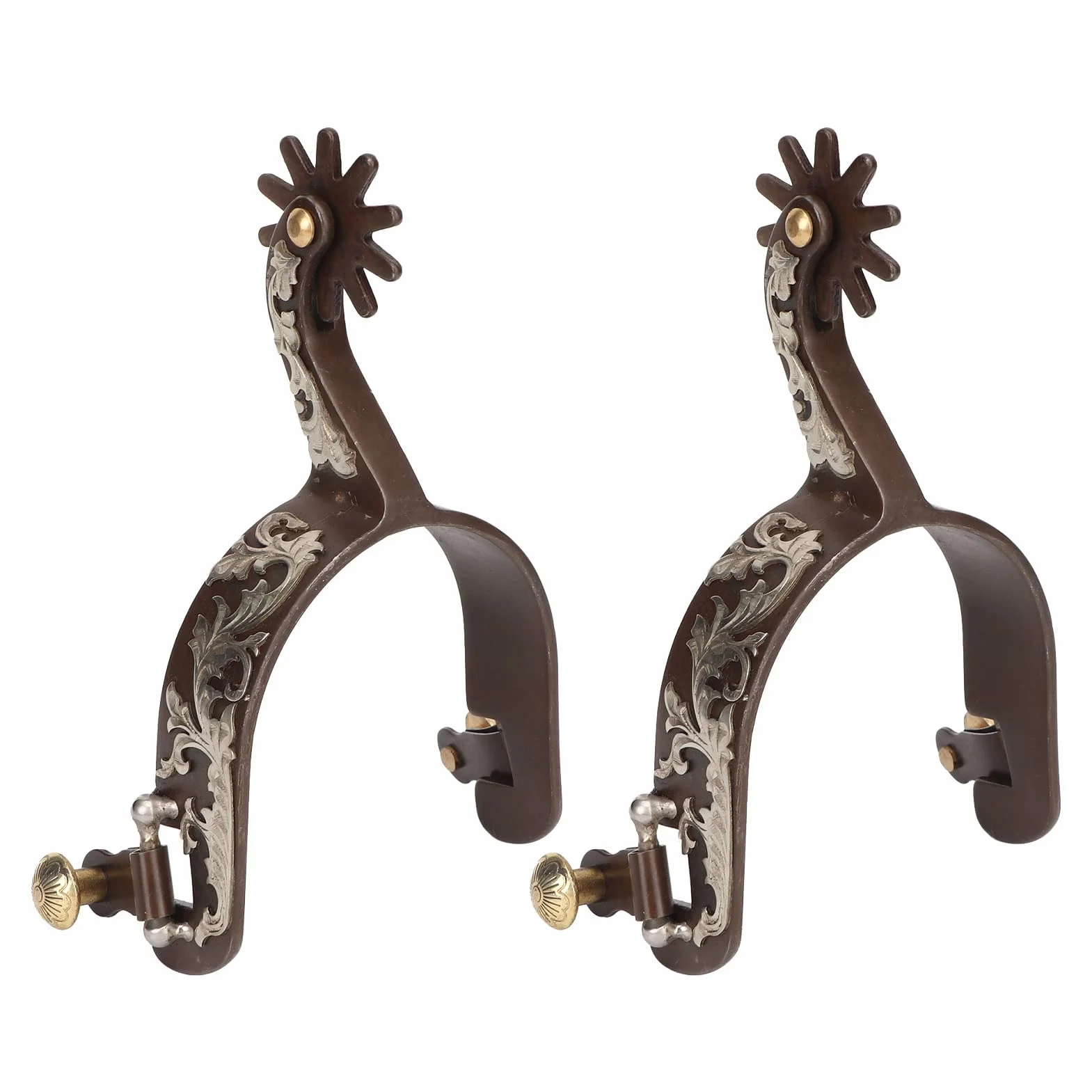 Speroni da Cavallo, Speroni da Stivale da Cavallo in Acciaio da 2 Pezzi Speroni da Cowboy Occidentali, Sperone da Cavallo in Bronzo Vintage per Addestramento di Cavalli Equestre