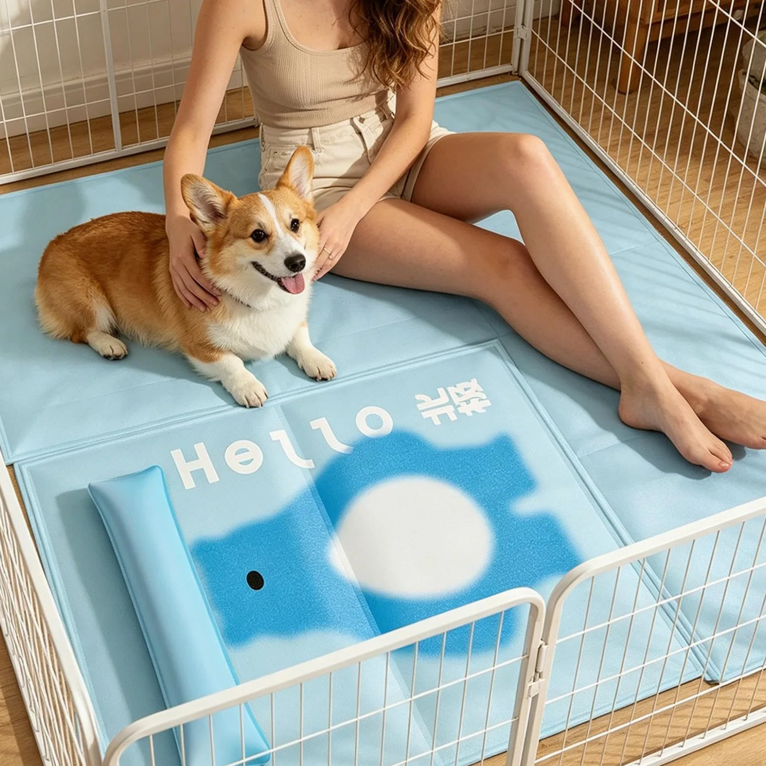 Generico Tappetino rinfrescante canino Traspirante Interno Esterno | Tappetino Rinfrescante per Gatti Animali Domestici per cani di piccola media grande e gatti trasportino campeggio spiaggia