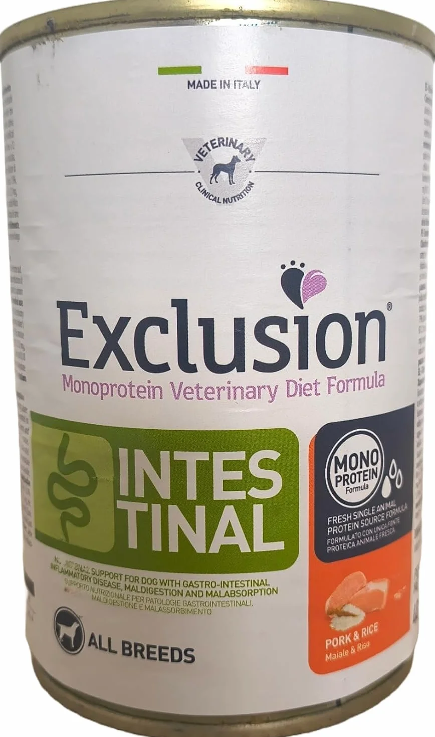 Intestinal Exclusion con Maiale e Riso (confezione da 6x400g) All Breeds