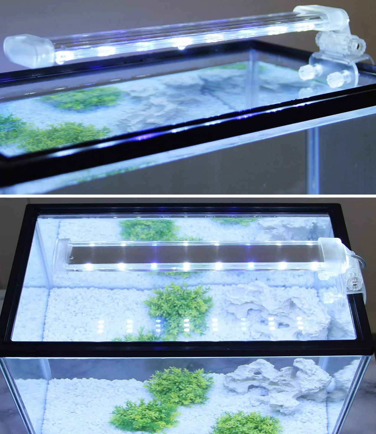 BPS - Lampada da acquario a LED, illuminazione per piante, luce bianca e blu, 2 modelli da 4 W/8 W (12 W: 400 x 40 mm) BPS-6169