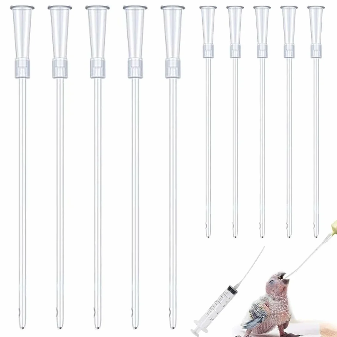 10 Pz Alimentatore Pappagalli Trasparente Uccelli Alimentazione Tubi Veloce Alimentazione Tubo Siringa per Bambino Pet Uccelli