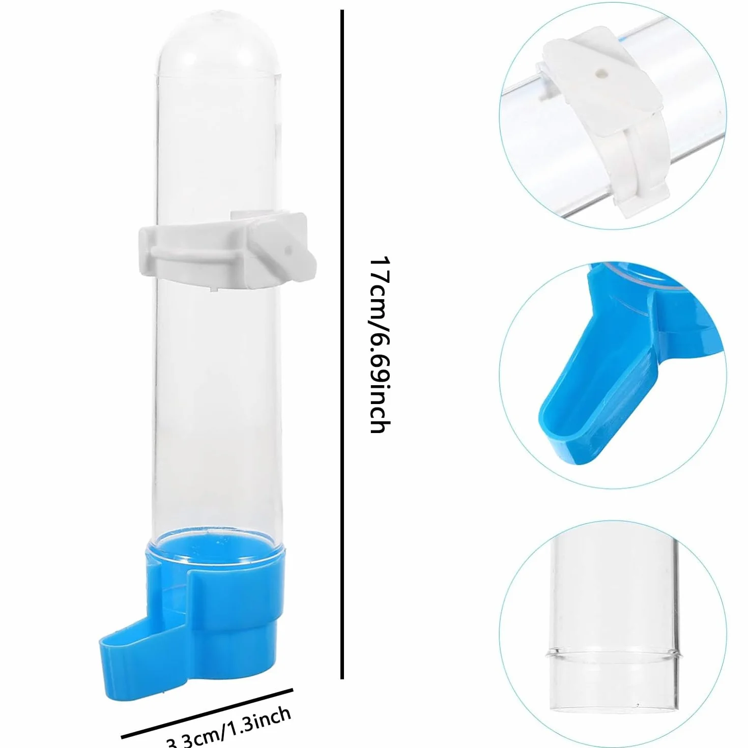 2 Pezzi Abbeveratoio per Uccelli, Distributore Acqua Uccelli, Abbeveratoi per Uccelli da Appendere, Dispenser D'acqua per Gabbie per Uccelli, per Pappagalli, Pappagallini