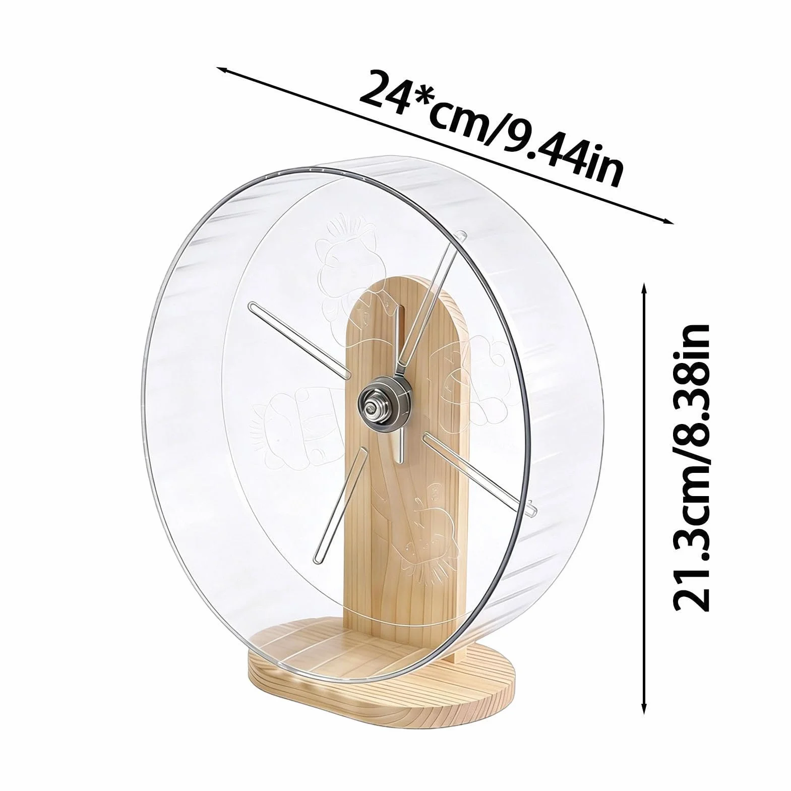 Ruota Per Criceti In Legno Di Piccole Dimensioni, 20 Cm, Silenziosa, Con Supporto, Ideale Per Animali Domestici, Come Conigli Nani Siriani, Conigli Da Cortile O Da Interno.