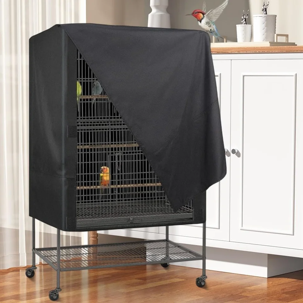 RichVibe Copertura per gabbia per uccelli, impermeabile, progettata per l'uso quotidiano e facile manutenzione (84 x 59 x 104 cm)
