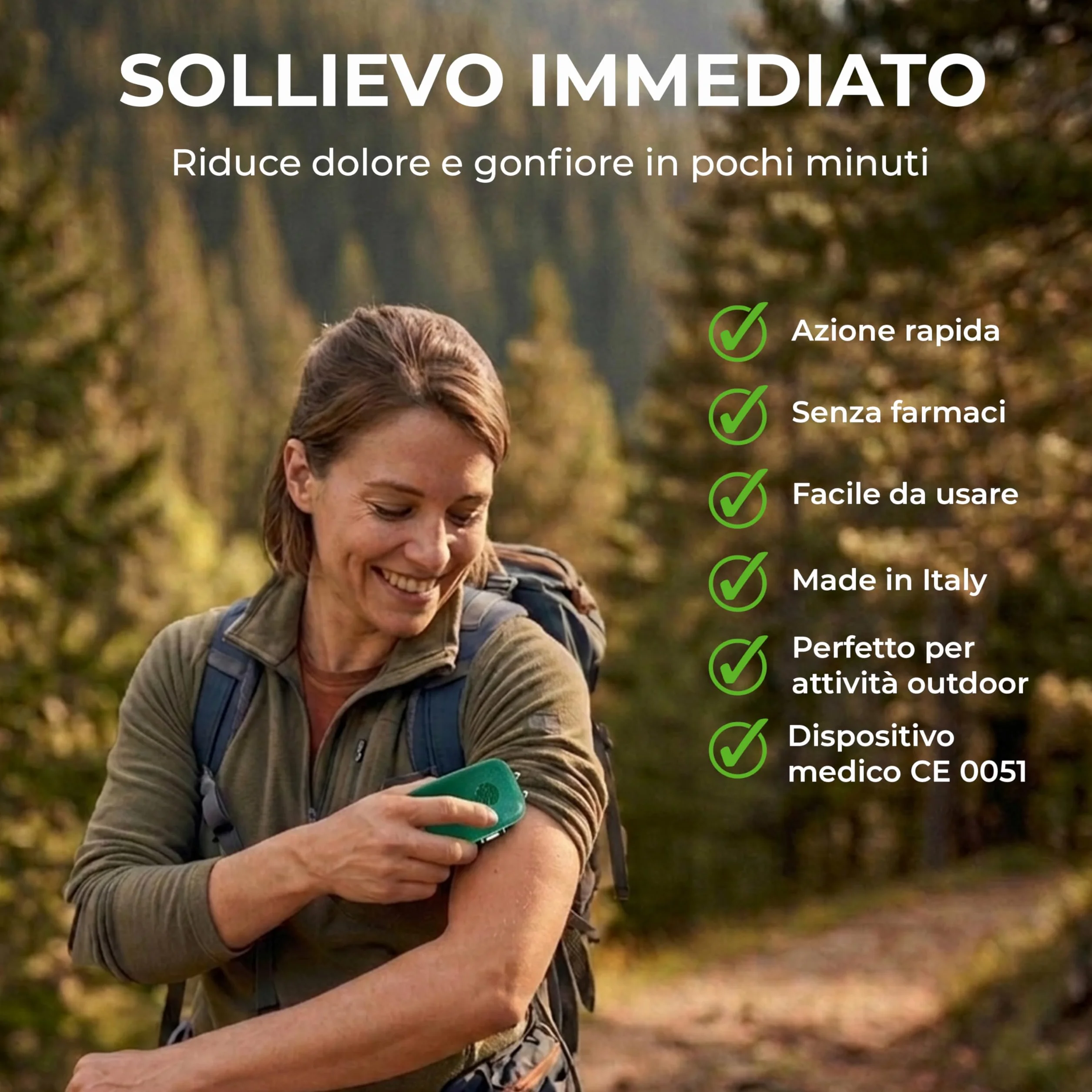 TECNIMED - Ecosave - Elettrostimolatore dopopuntura - Dispositivo di primo intervento contro punture e morsi velenosi tramite il rilascio di microimpulsi elettrici - Made in Italy