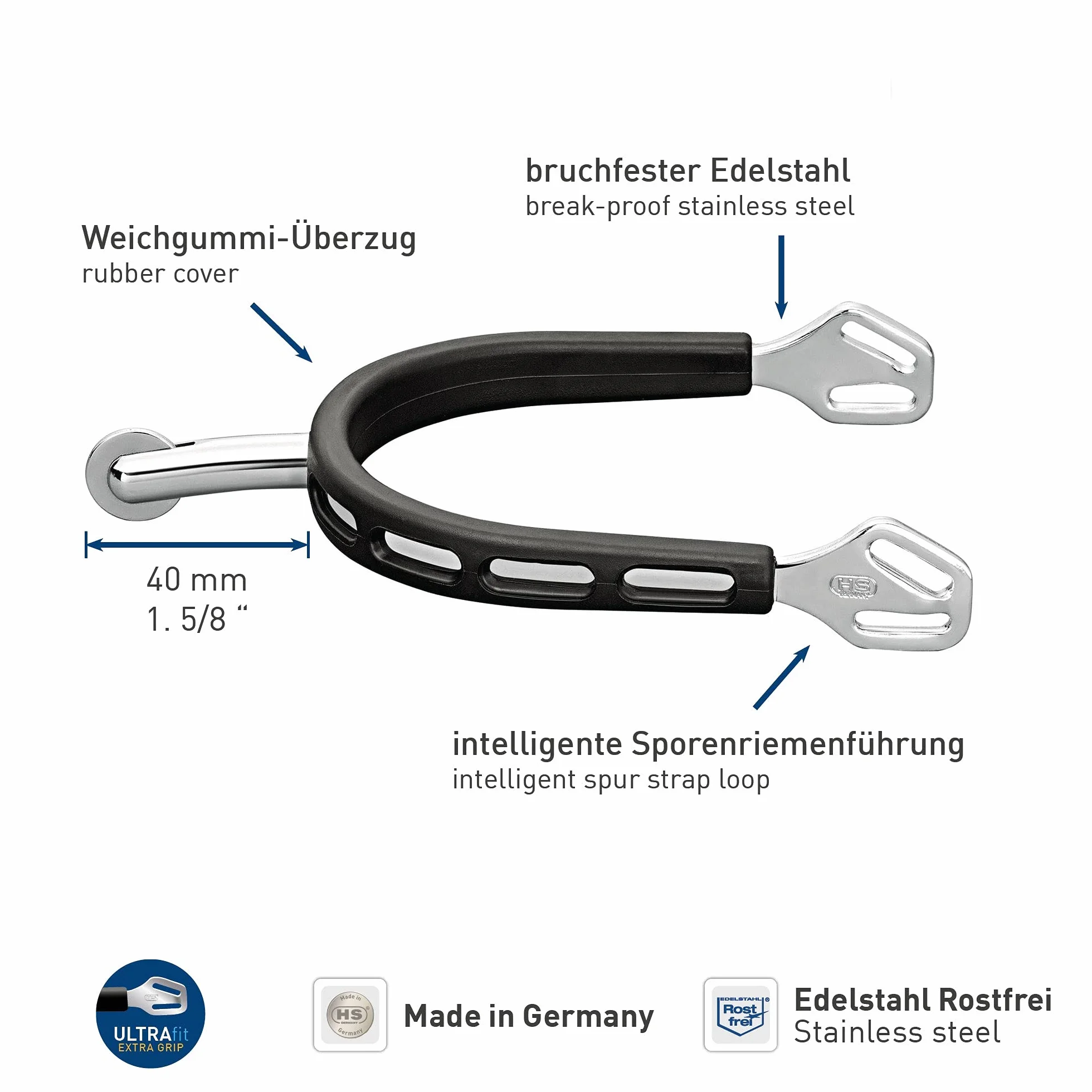 Sprenger - Ultra Fit Extra Grip Spurs with Round Rowel