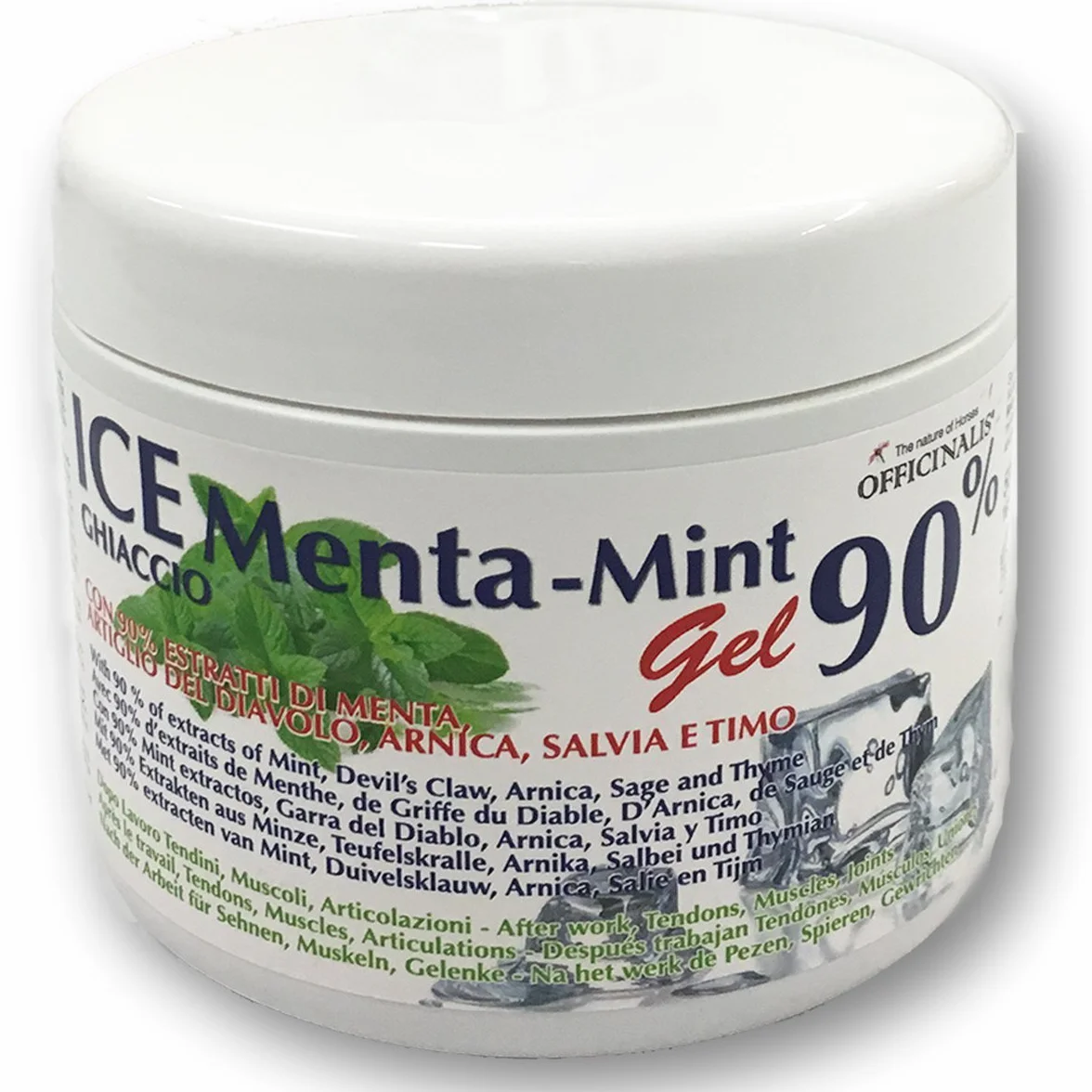 Officinalis Artiglio del Diavolo con Arnica Montana Salvia e Timo Gel 90% Estratto di Menta per Cavalli Ice Ghiaccio - 500ml