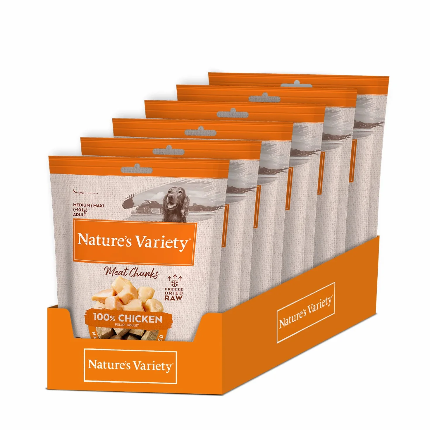 Nature's Variety - Freezed Dried - Cubi di carne di pollo disossata liofilizzati per cani - Confezione da 6 x 50 g - Totale 300 g