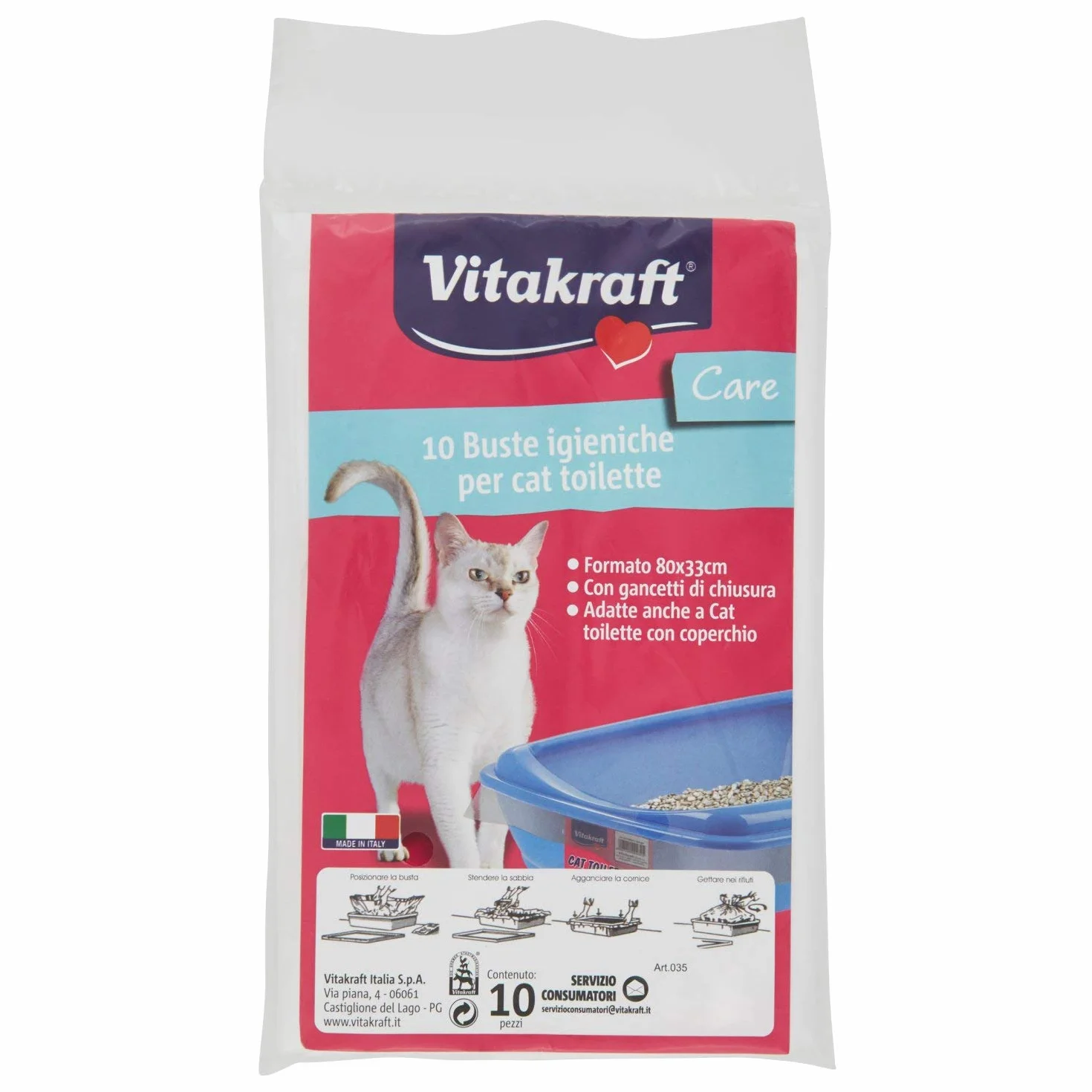 Vitakraft 35 Buste Igieniche per La Lettiera dei Gatti, 10 Pezzi
