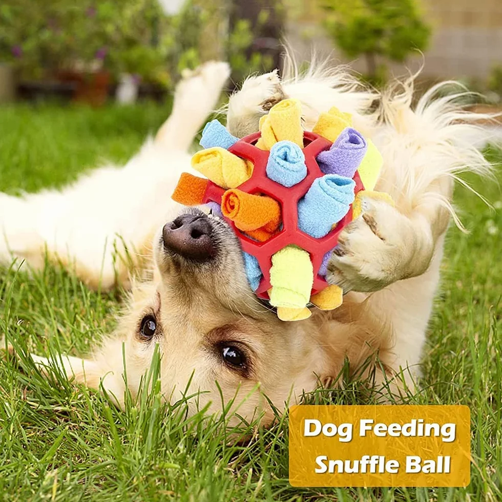 Jiahuade Palla da Fiuto per Cani,Sniffing Ball per Cani,Palla da Sniffing Mat Interattivi,Gioco Sfera Puzzle cani,Tappeto da Fiuto,Giocattolo Puzzle