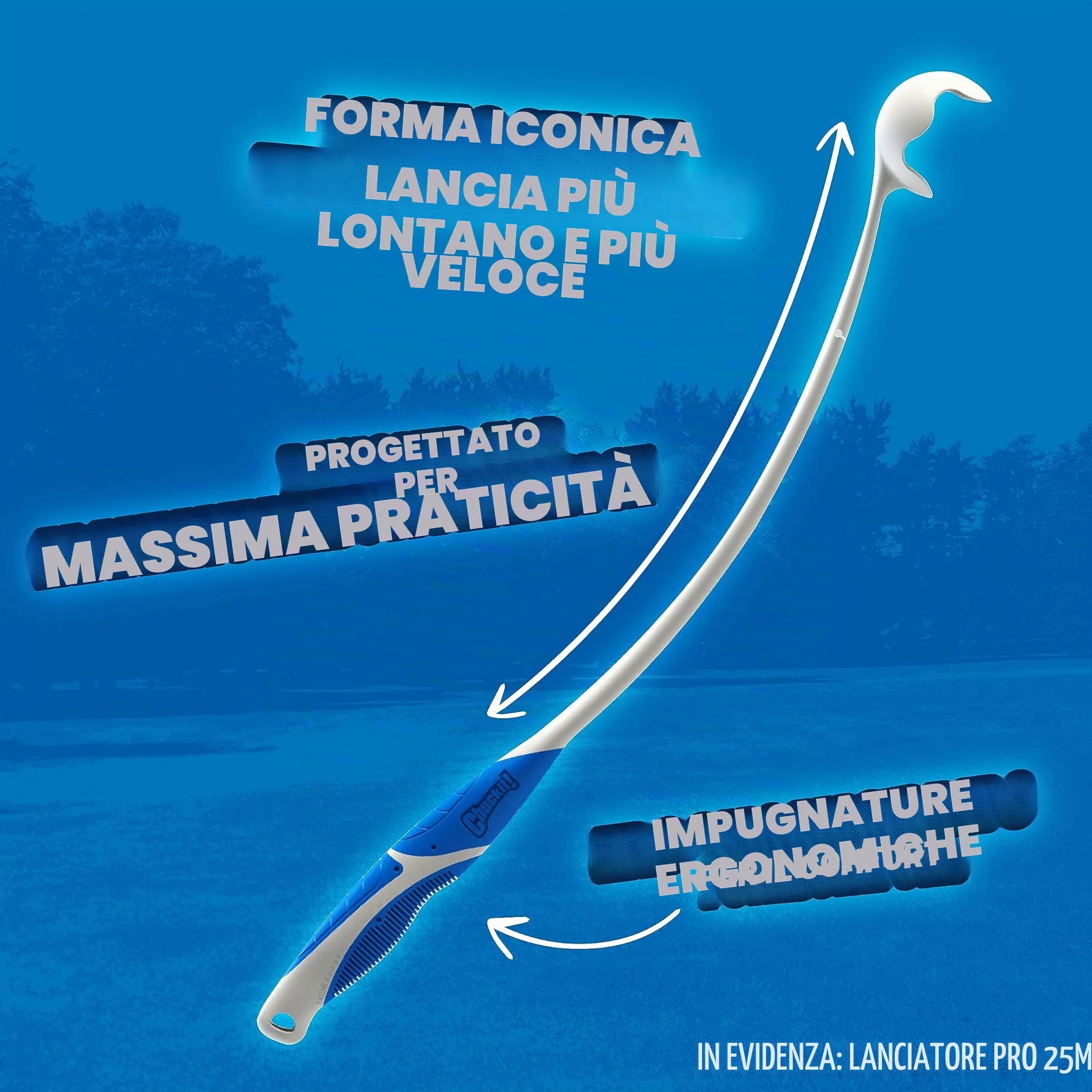 Chuckit! – Lanceur Fetch & Fold 25M – Lanciapalle per Cani - Lanciatore per Cani Pieghevole - Lanciatore Compatibile con Palline Medie - Viene Fornito con 1 Fetch Ball Medium