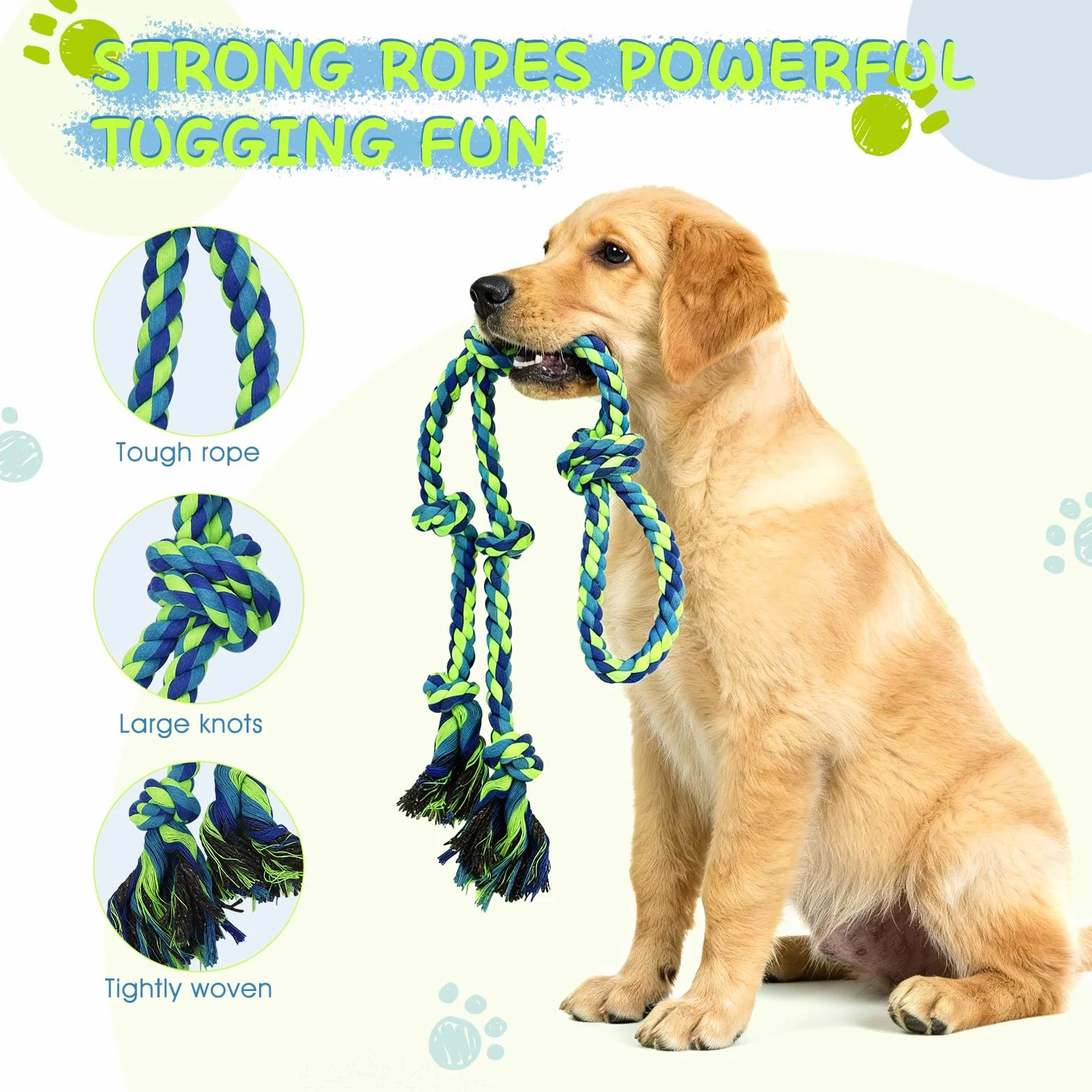 Waldseemüller Set di 4 giocattoli per cani, giochi per cani, giochi interattivi, pallina interattiva, pallina per cani di grossa taglia con una confezione regalo