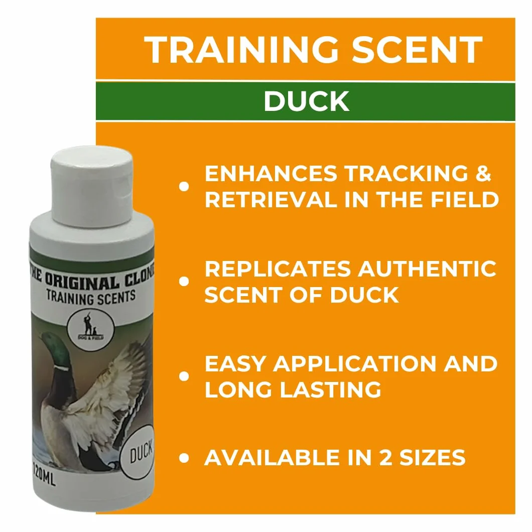 Dog & Field The Original Clone Dog Training Scents Gundog & Scent Training con fagiano, anatra, coniglio e gallo cedrone liquido profumato (anatra, 120 ml)