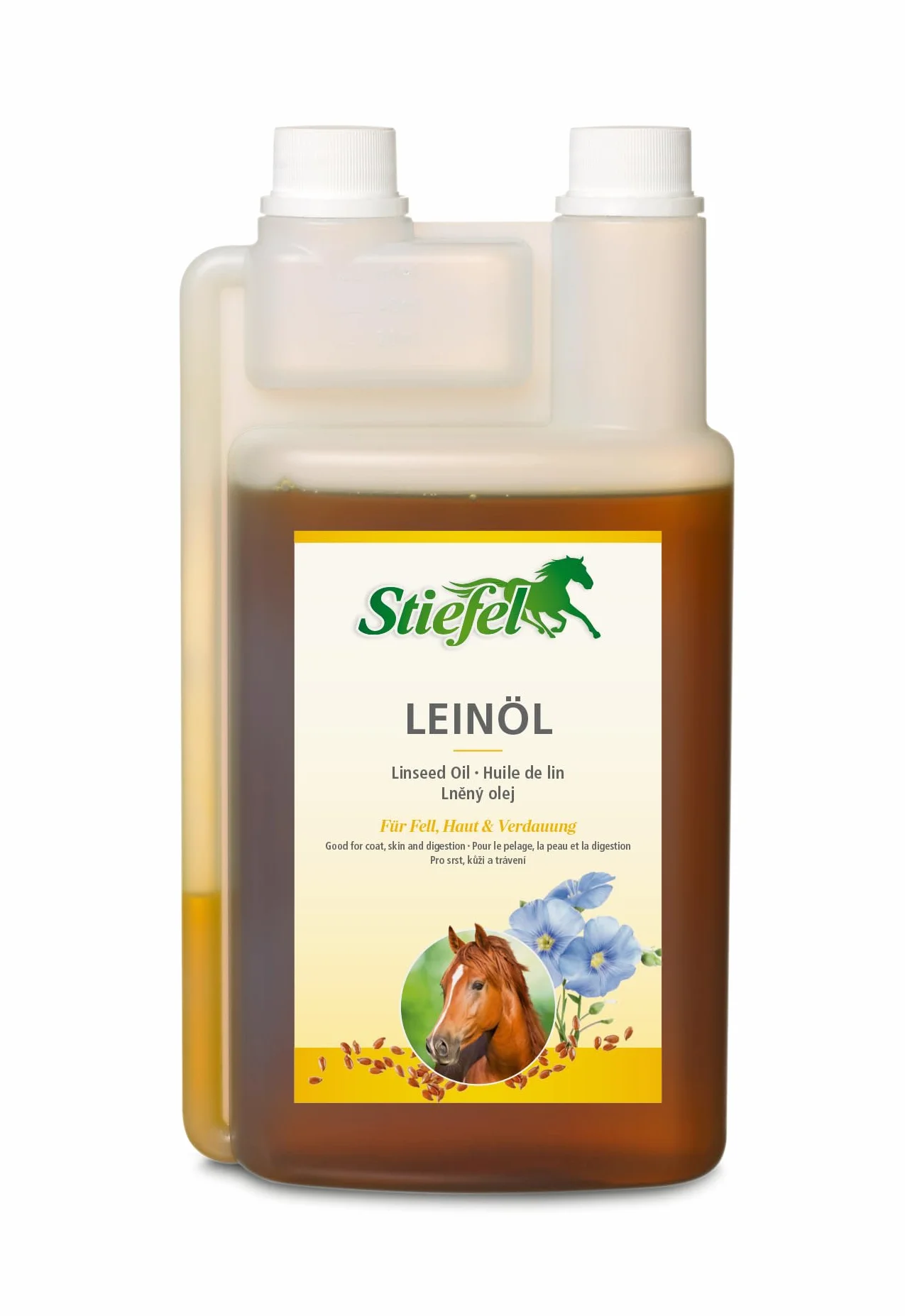 Olio di lino per cavalli 1 l spremuto a freddo 100% naturale supporta cambio pelo digestione pelle