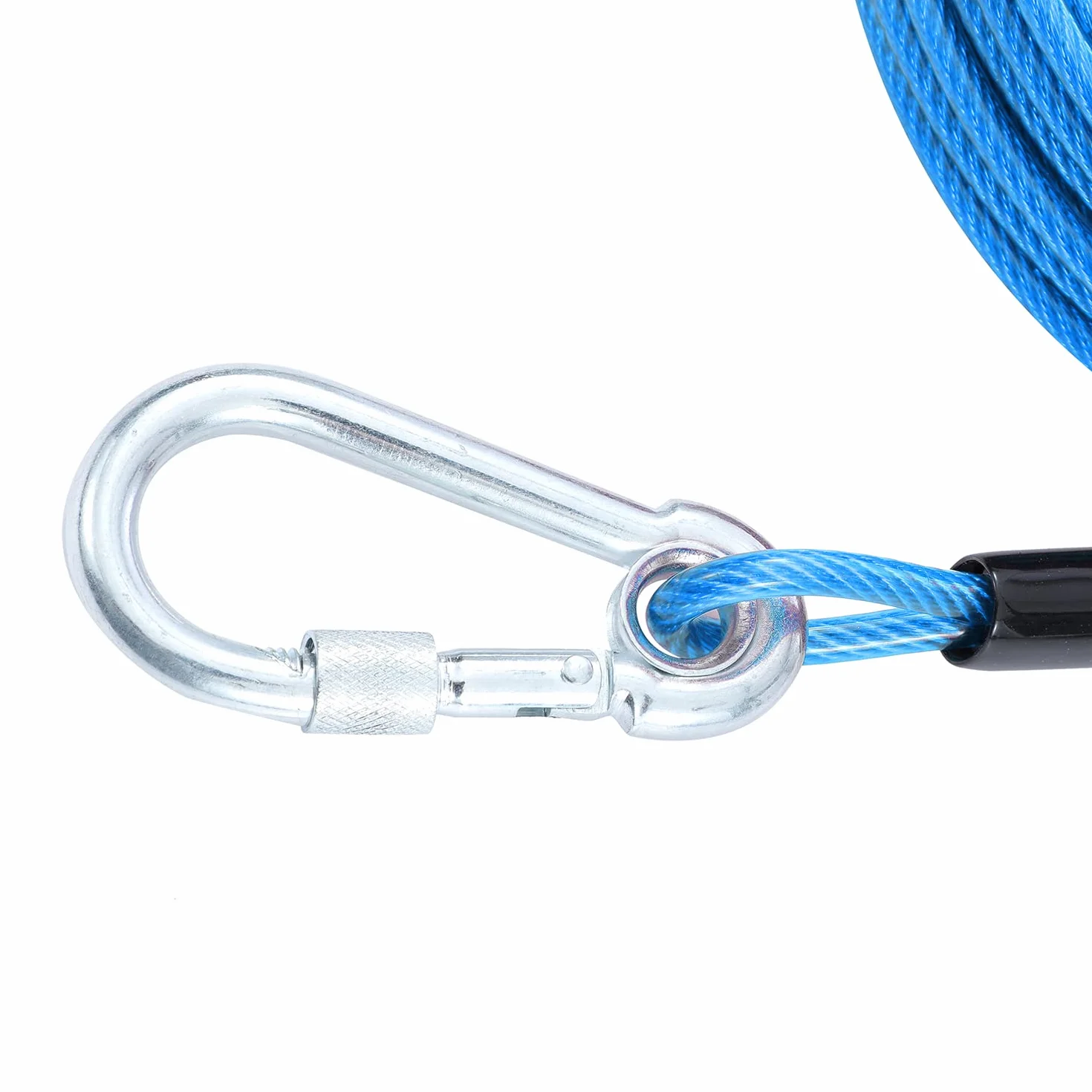 TOPWAY Cavo per Cani 10m Guinzaglio da Cortile per Cani e Picchetto Elicoidale a Terra da 42cm, per Esterni Cortile Campeggio Parco Animali Domestici, Blu + Rossa