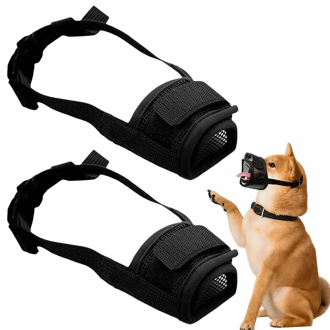 Museruola Cane Piccola Taglia In Nylon Morbido, 1 Pezzo Con Rete Traspirante Regolabile Antiabbaio, Per Cani Di Taglia M, Colore Nero